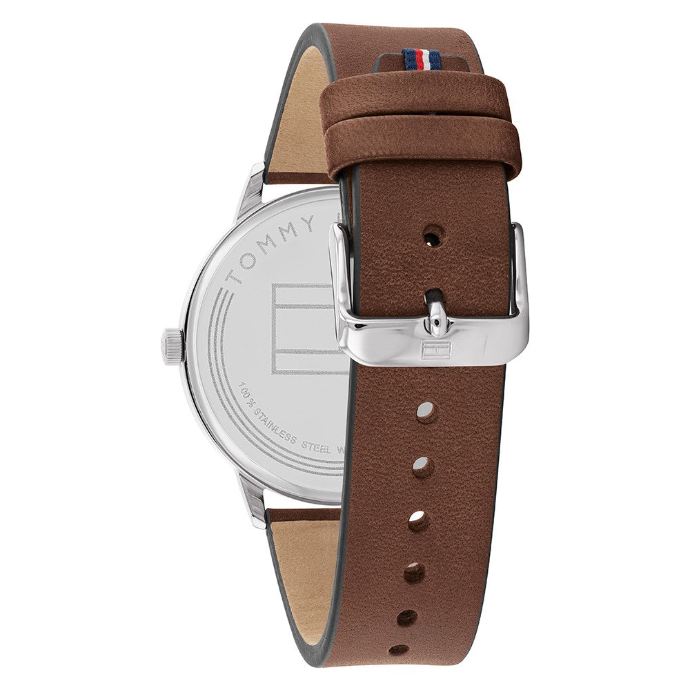 Tommy Hilfiger Brown Leather Grey Dial Men's Watch - 1791840