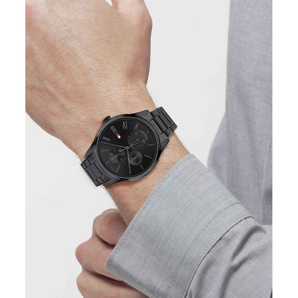 Tommy Hilfiger Black Steel Men's Multi-function Watch - 1791849