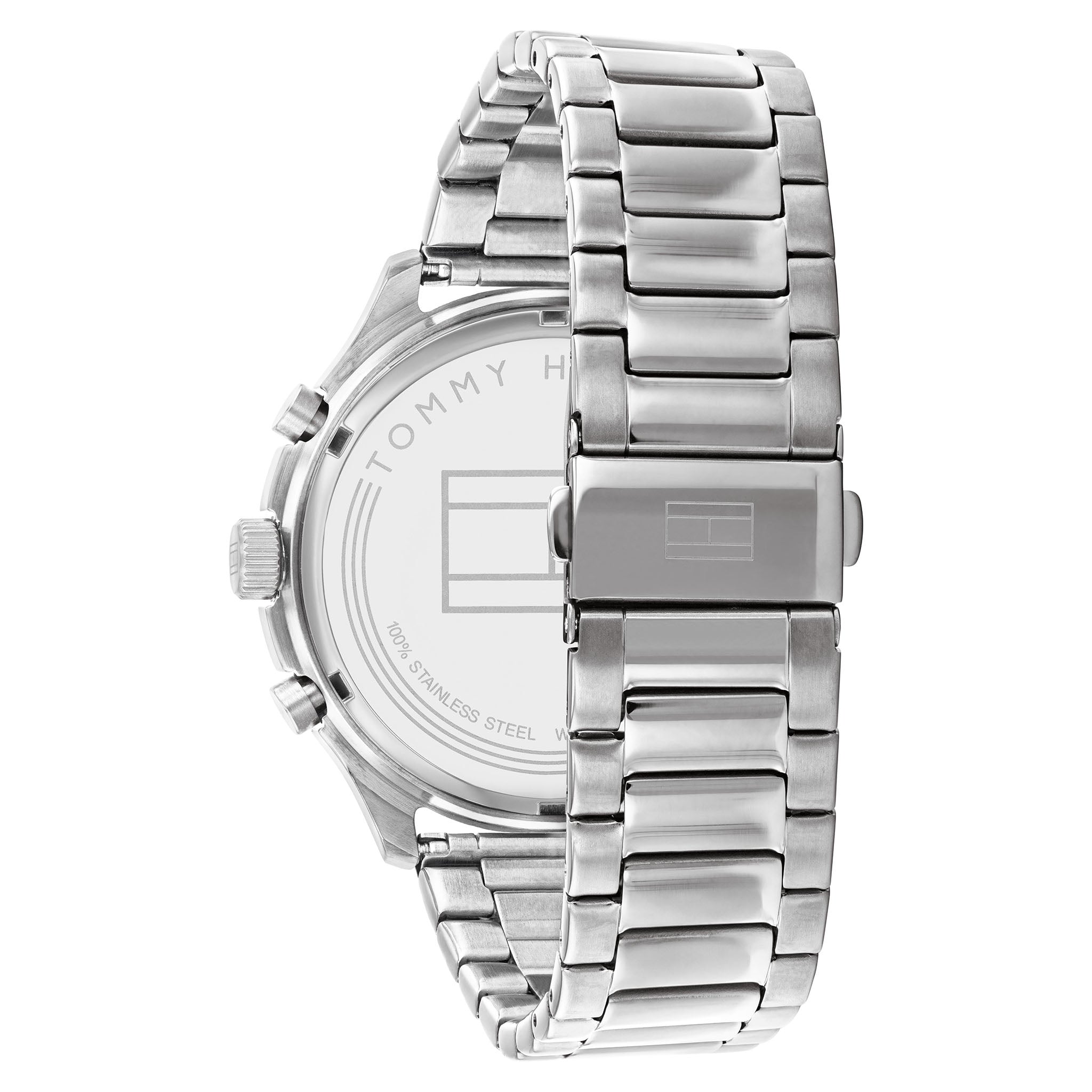 Tommy Hilfiger Silver Steel Black Dial Men's Multi-function Watch - 1791852