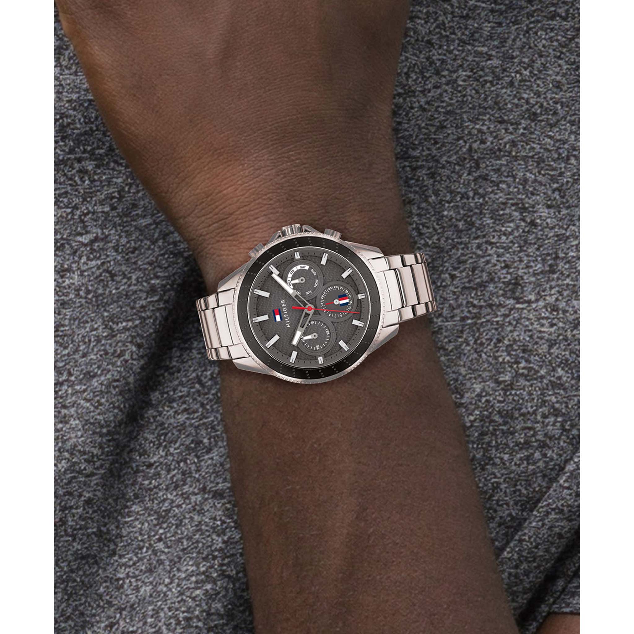 Tommy Hilfiger Silver Steel Grey Dial Men's Multi-function Watch - 1791857