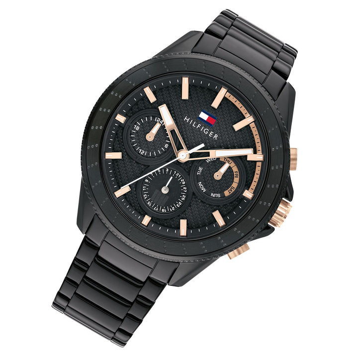 Tommy Hilfiger Black Steel Men's Multi-function Watch - 1791858