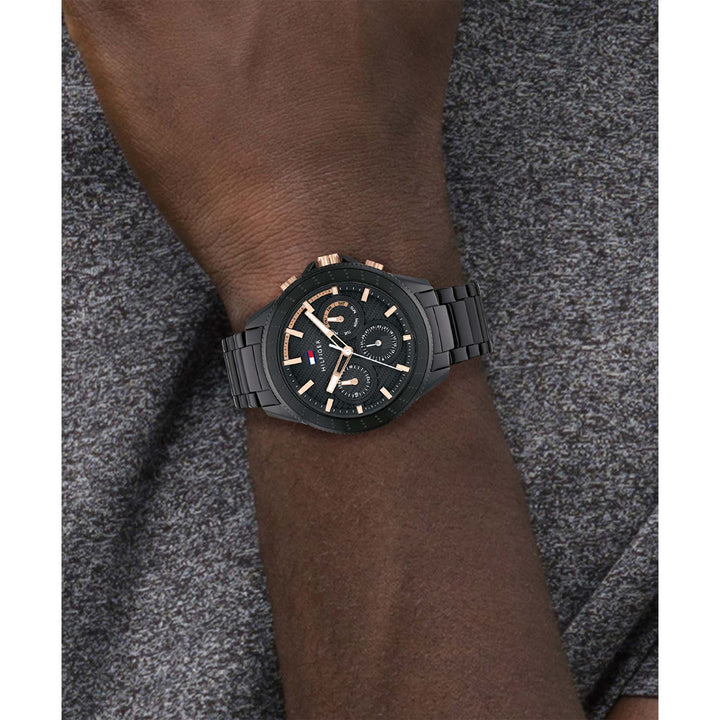 Tommy Hilfiger Black Steel Men's Multi-function Watch - 1791858