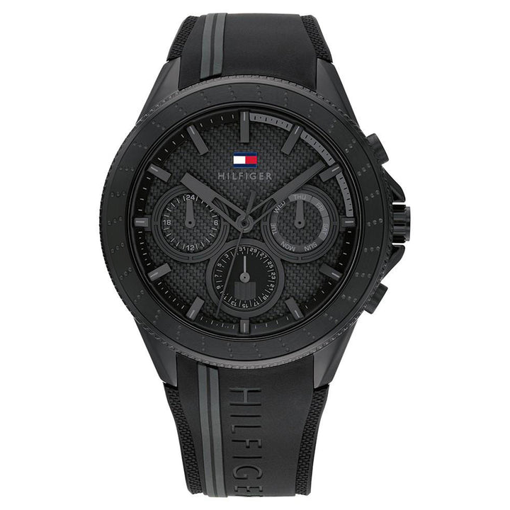 Tommy Hilfiger Black Silicone Men's Multi-function Watch - 1791861