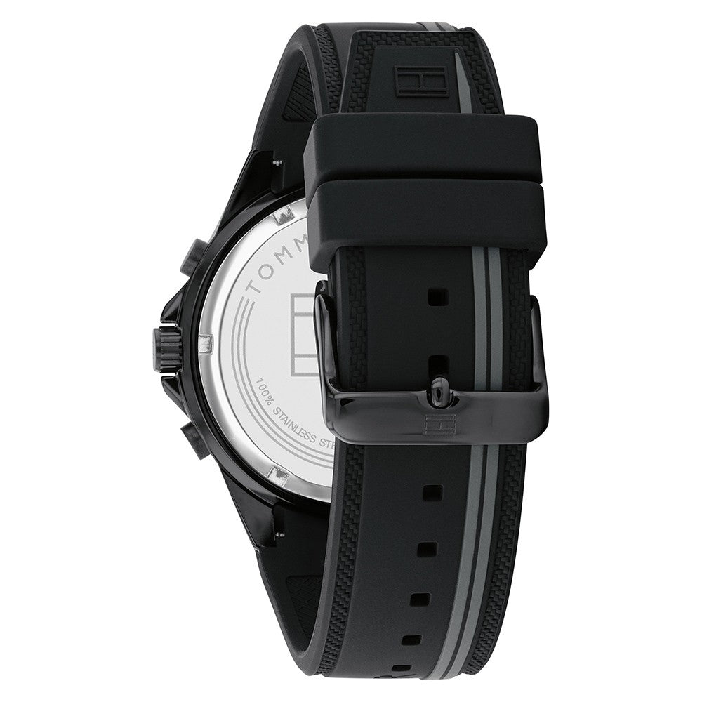 Tommy Hilfiger Black Silicone Men's Multi-function Watch - 1791861