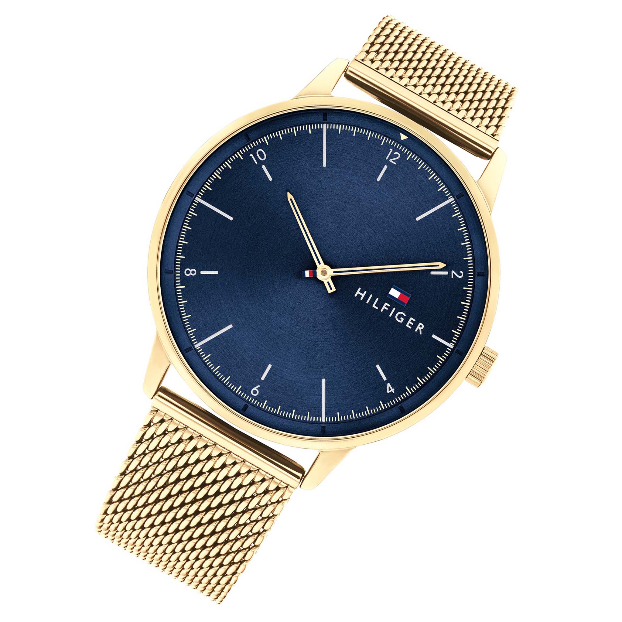 Tommy Hilfiger Gold Mesh Navy Dial Men's Watch - 1791877