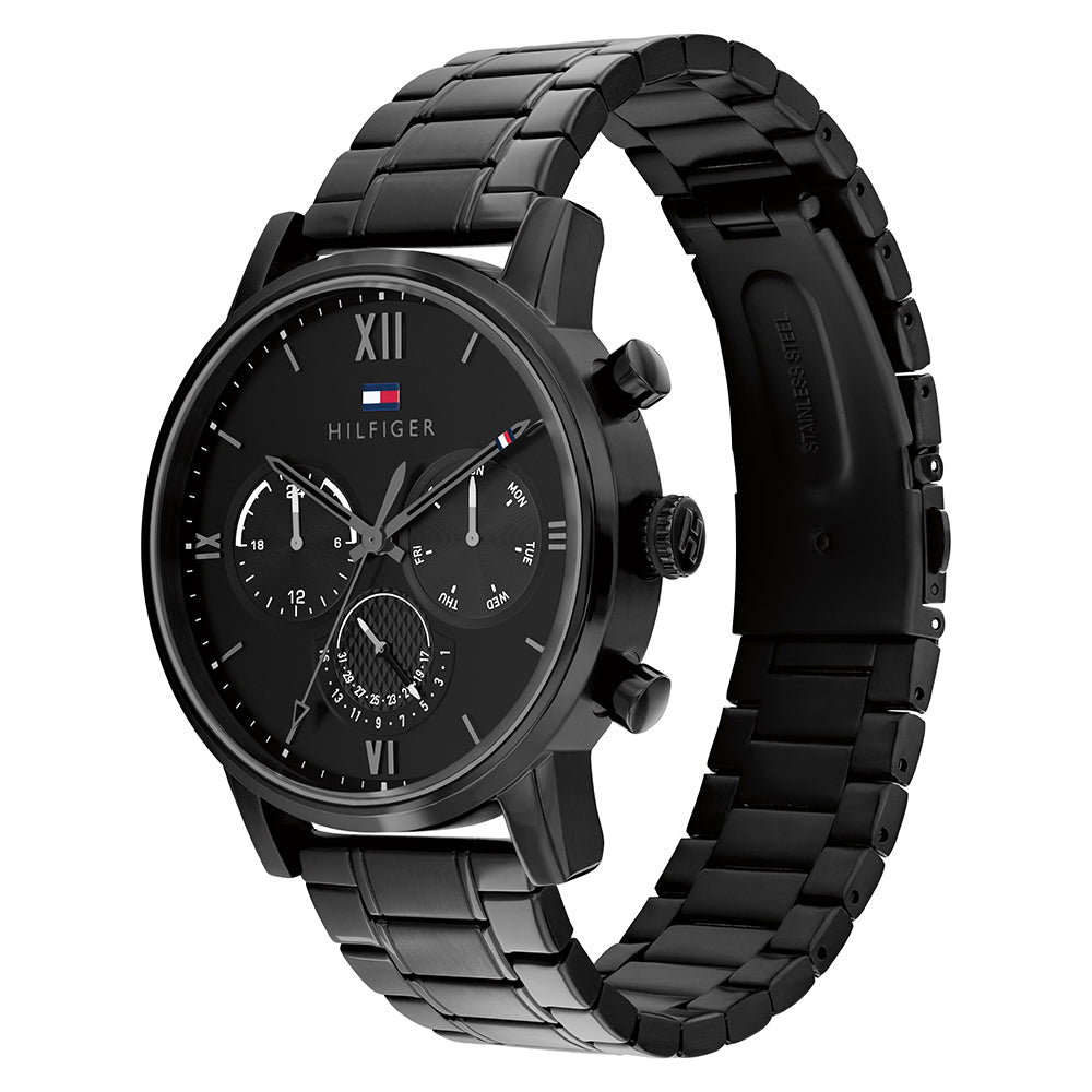 Tommy Hilfiger Black Steel Black Dial Men's Multi-function Watch - 1791879