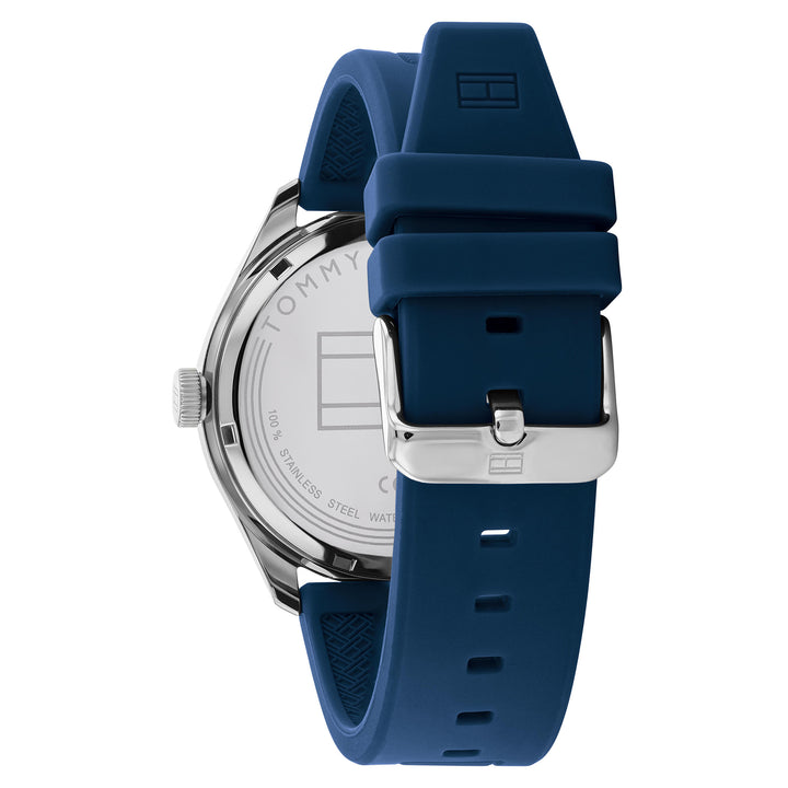 Tommy Hilfiger Silicone Band Blue Dial Men's Automatic Watch - 1791885