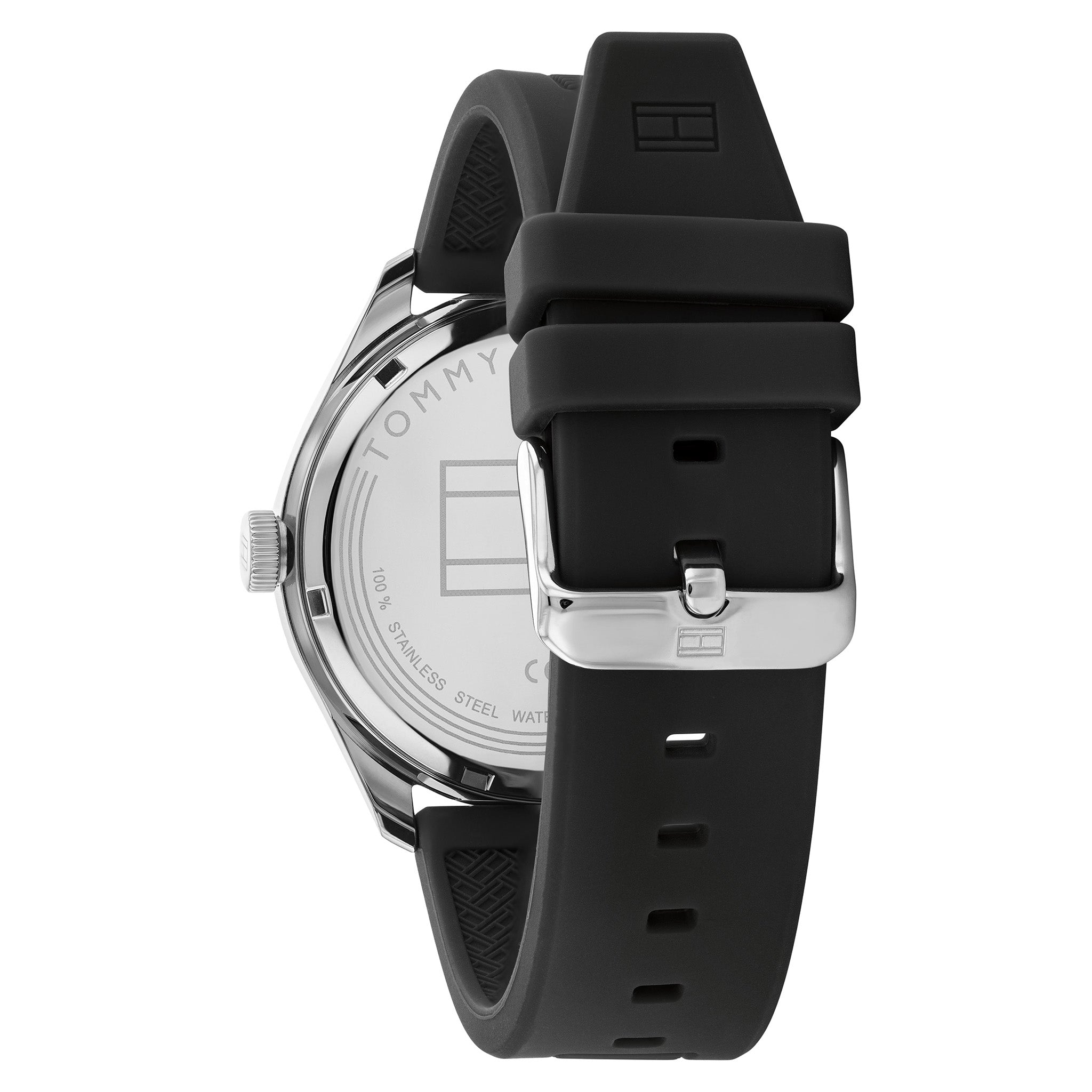 Tommy Hilfiger Silicone Band Black Dial Men's Automatic Watch - 1791886