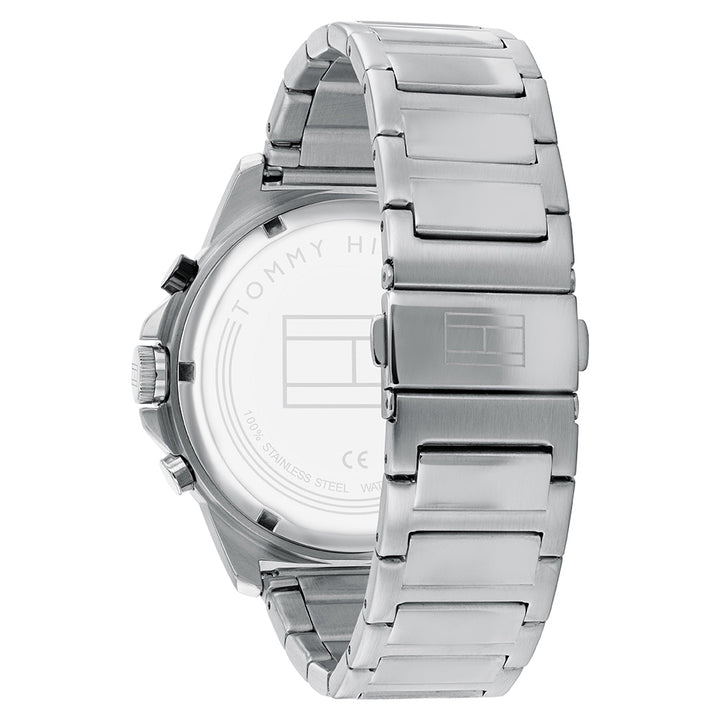 Tommy Hilfiger Silver Steel Black Dial Men's Multi-function Watch - 1791890