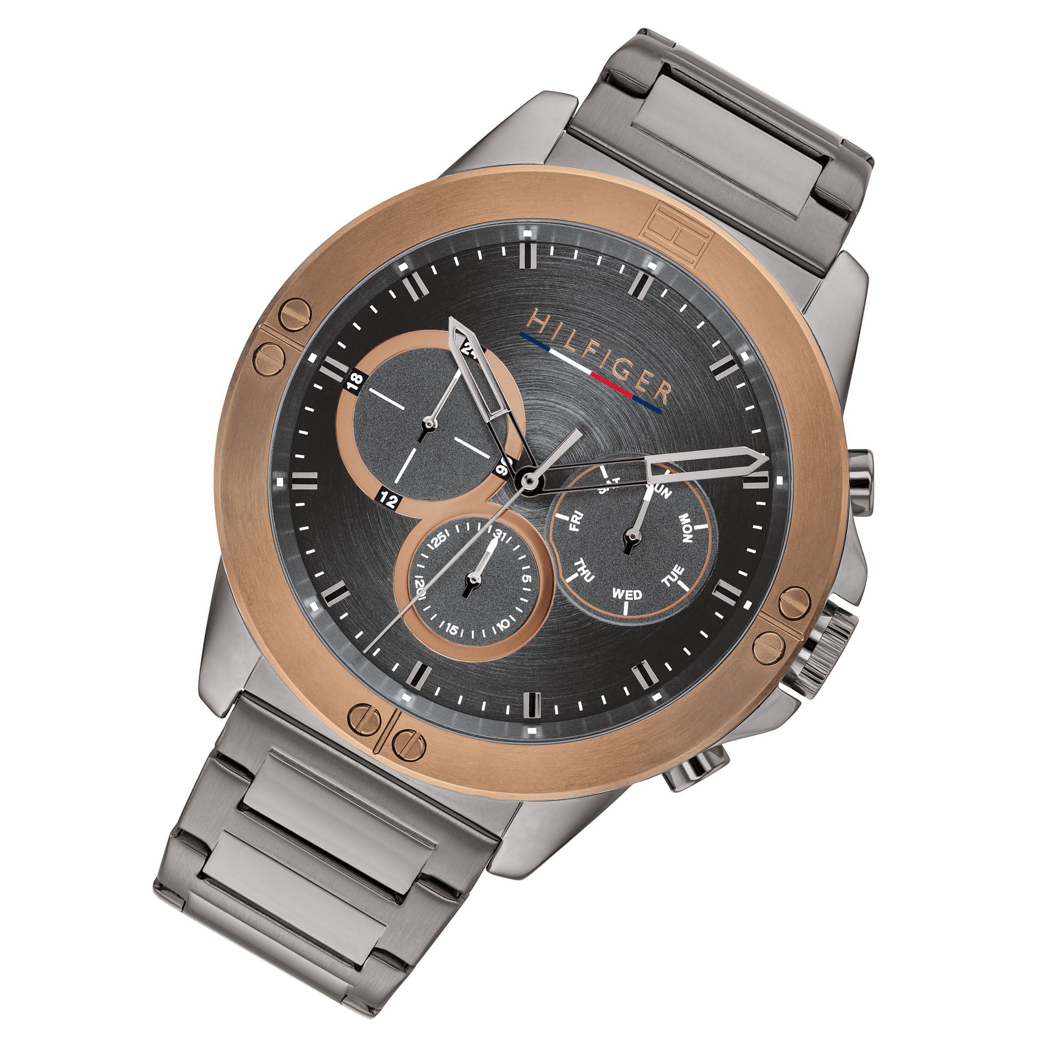 Tommy Hilfiger Two-Tone Steel Grey Dial Men's Multi-function Watch - 1791892