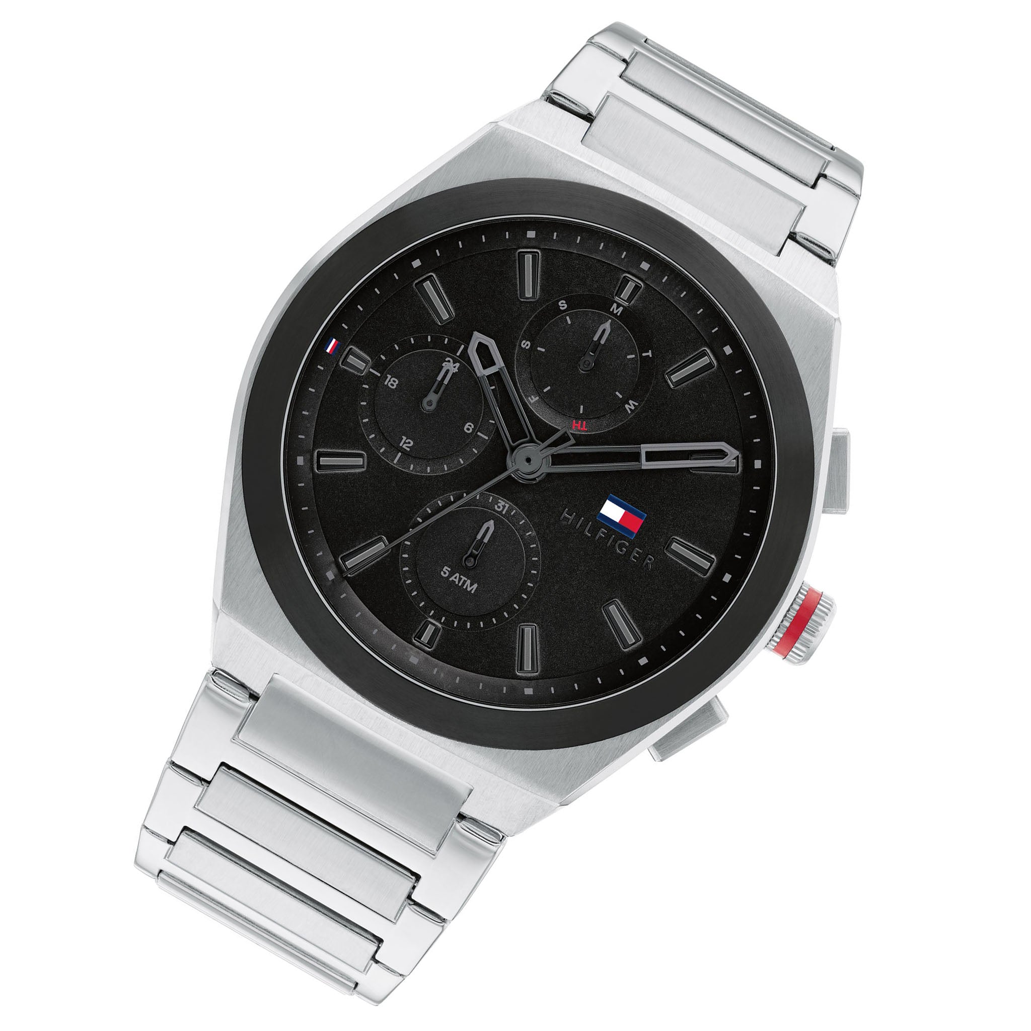 Tommy Hilfiger Stainless Steel Black Dial Men's Multi-function Watch - 1791897