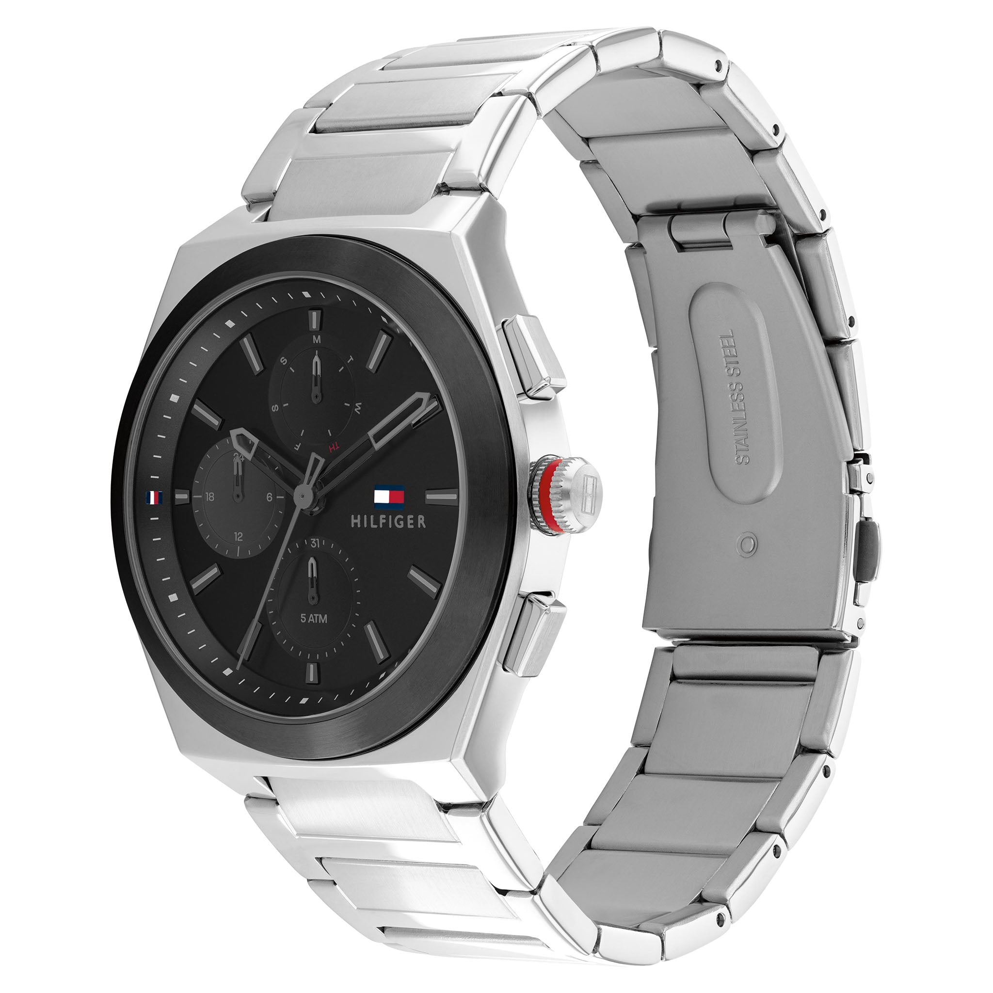 Tommy Hilfiger Stainless Steel Black Dial Men's Multi-function Watch - 1791897