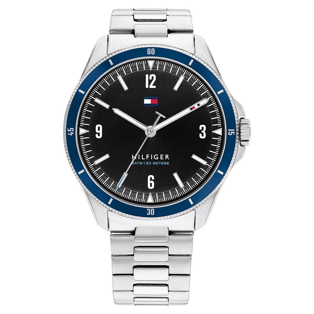Tommy Hilfiger Stainless Steel Black Dial Men's Watch - 1791901