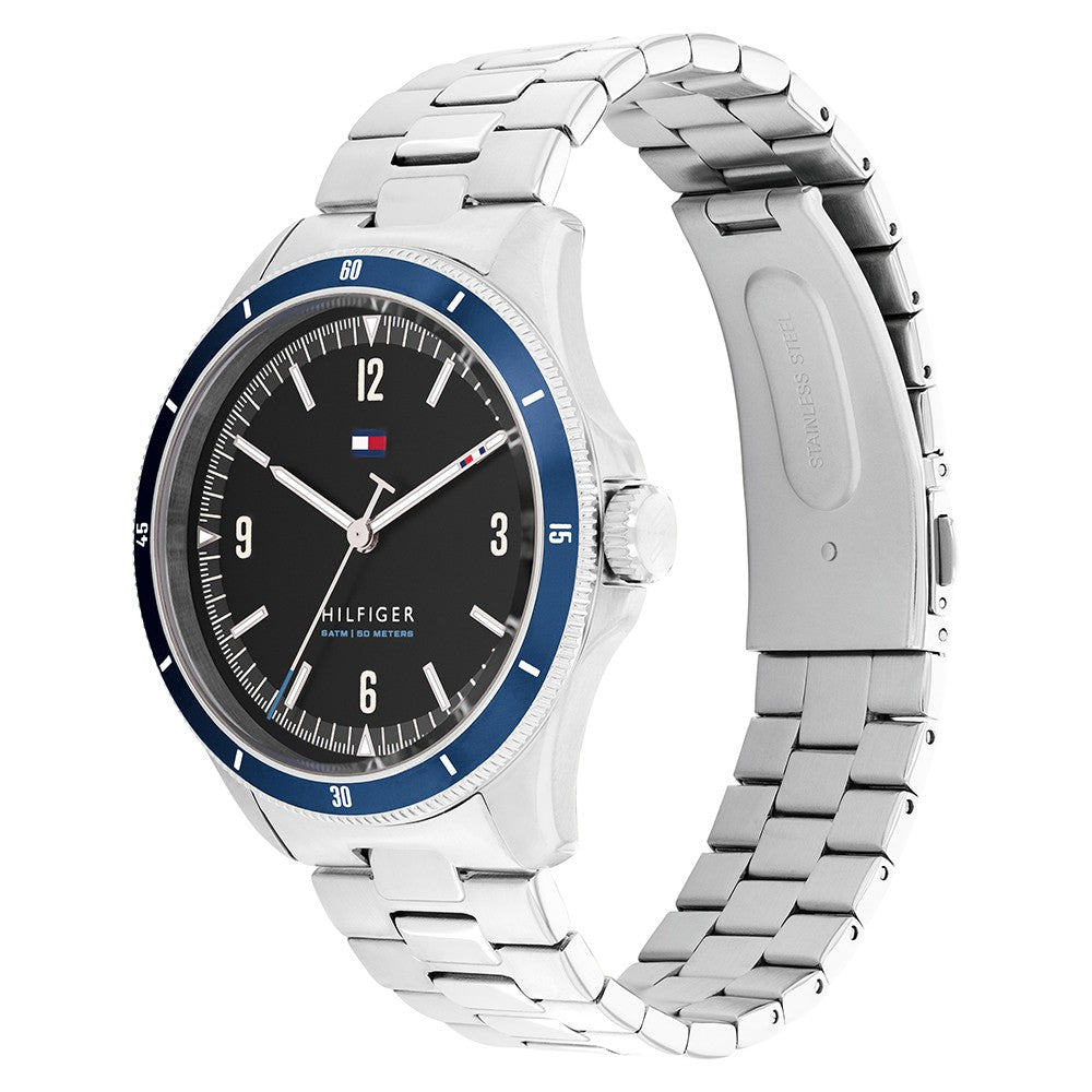 Tommy Hilfiger Stainless Steel Black Dial Men's Watch - 1791901