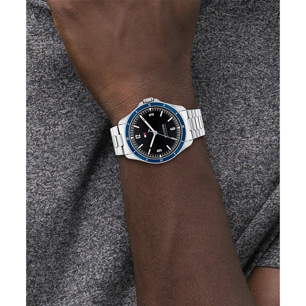 Tommy Hilfiger Stainless Steel Black Dial Men's Watch - 1791901