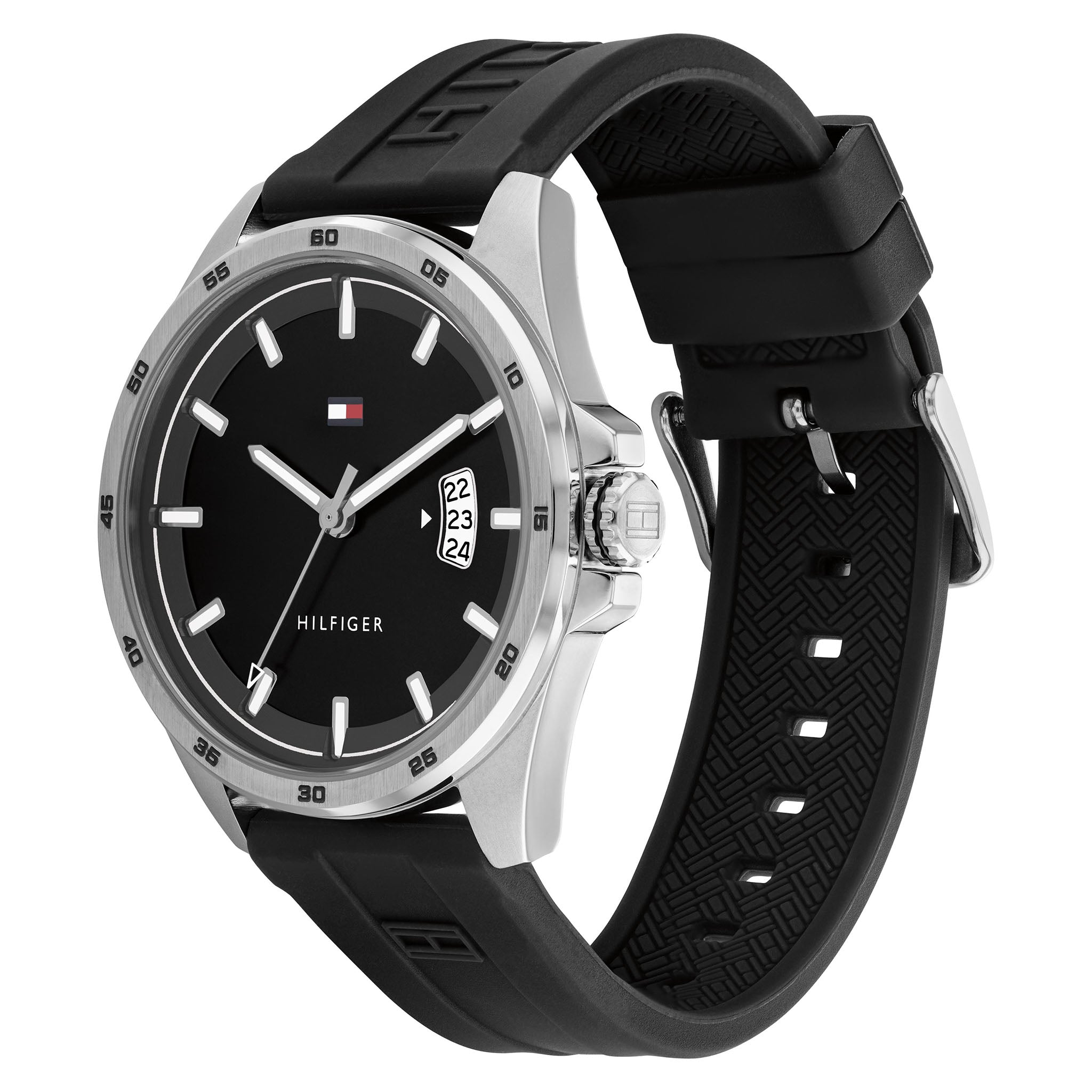 Tommy Hilfiger Black Silicone Dial Men's Watch - 1791915