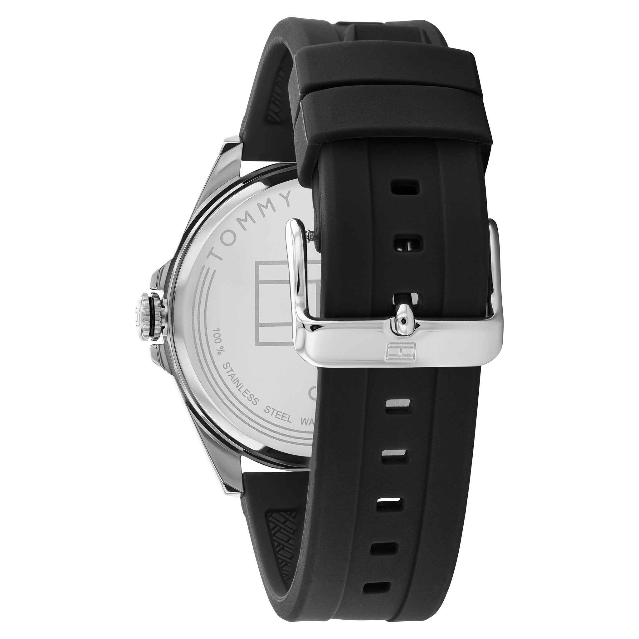 Tommy Hilfiger Black Silicone Dial Men's Watch - 1791915