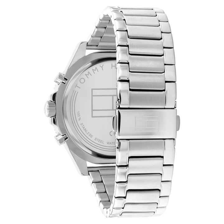 Tommy Hilfiger Silver Steel Black Dial Men's Multi-function Watch - 1791916