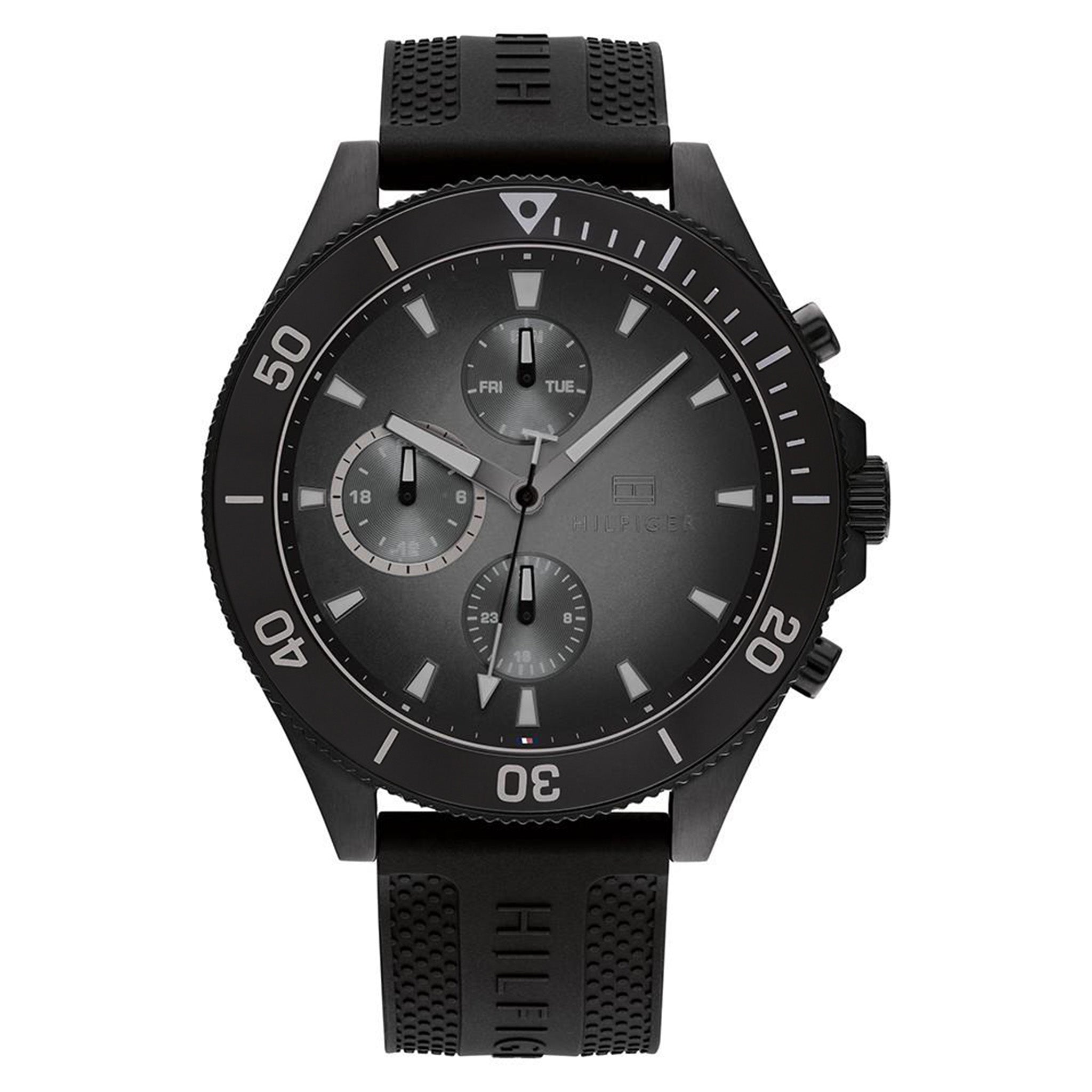 Tommy hilfiger watch best sale men's black silicone strap