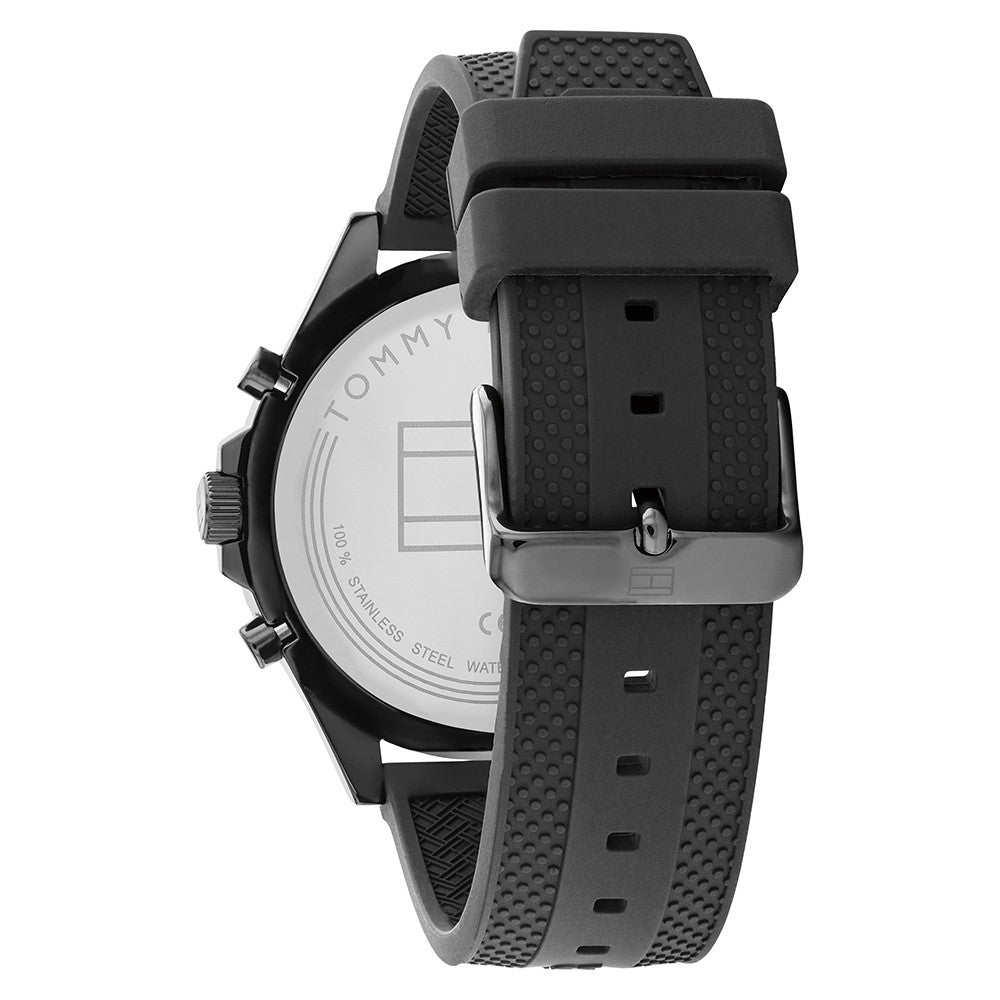 Tommy Hilfiger Black Silicone Men's Multi-function Watch - 1791921