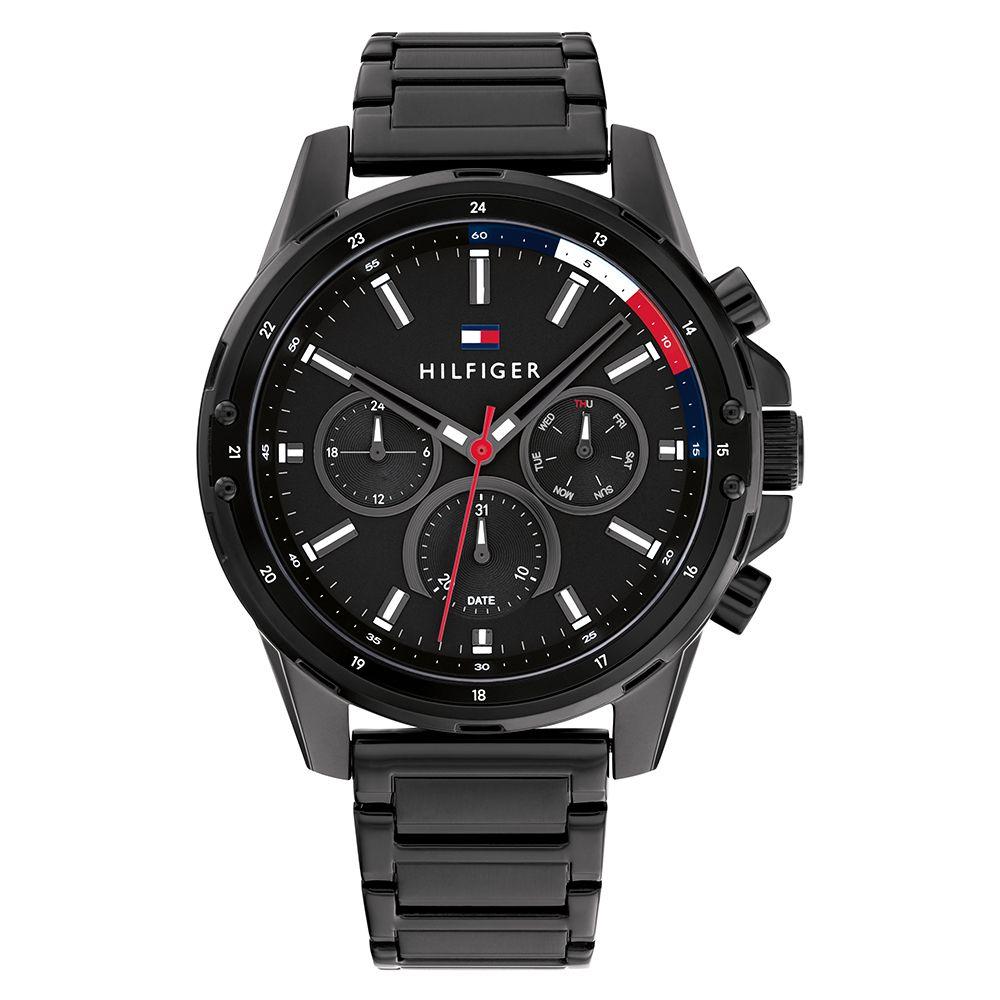 Tommy Hilfiger Black Steel Men's Multi-function Watch - 1791935