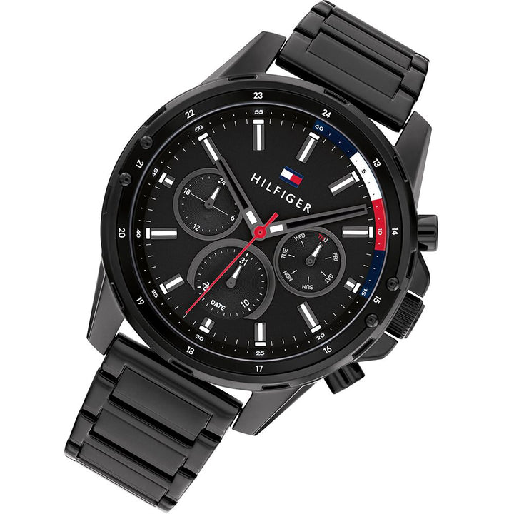 Tommy Hilfiger Black Steel Men's Multi-function Watch - 1791935