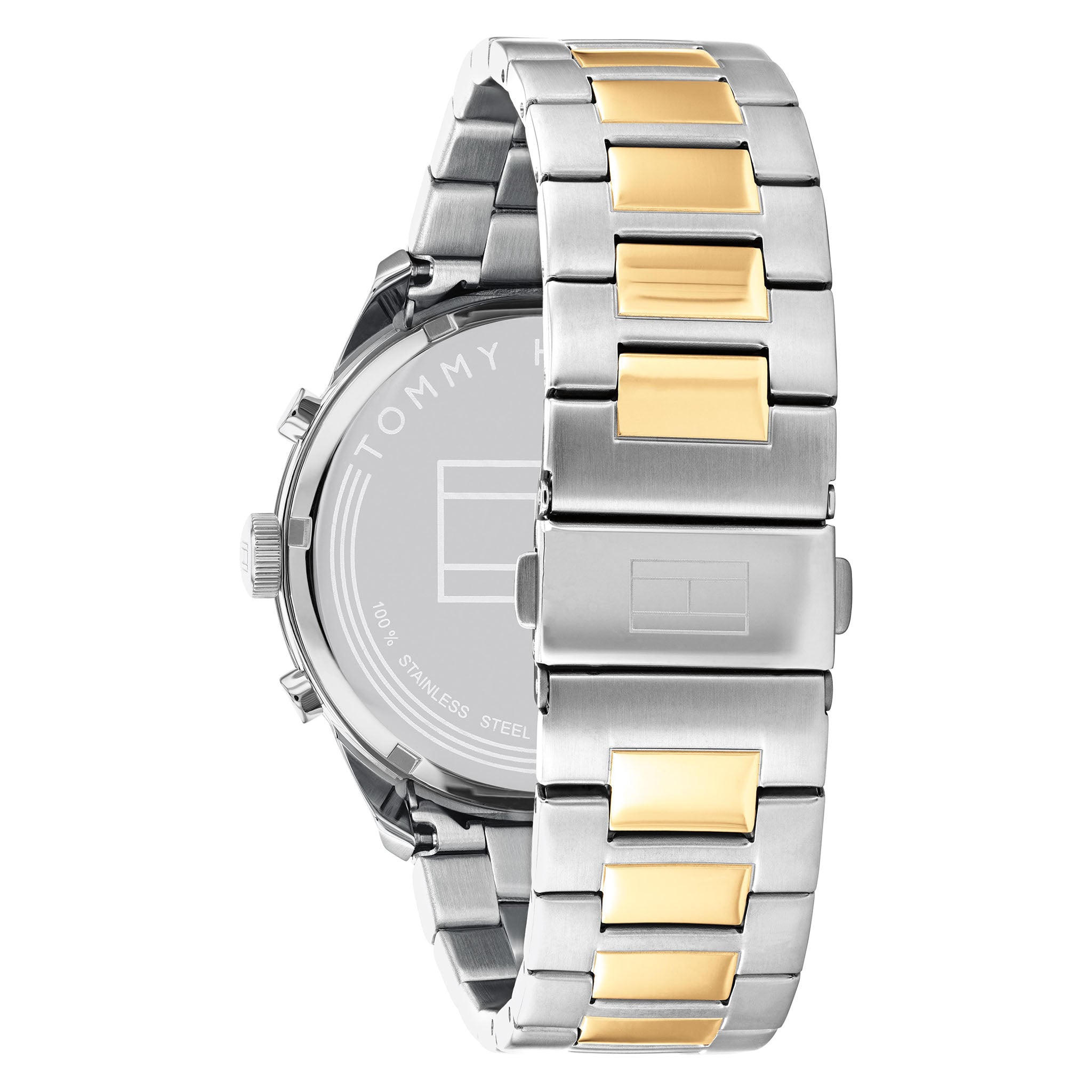 Tommy Hilfiger Two-Tone Steel Black Dial Men's Multi-function Watch - 1791944