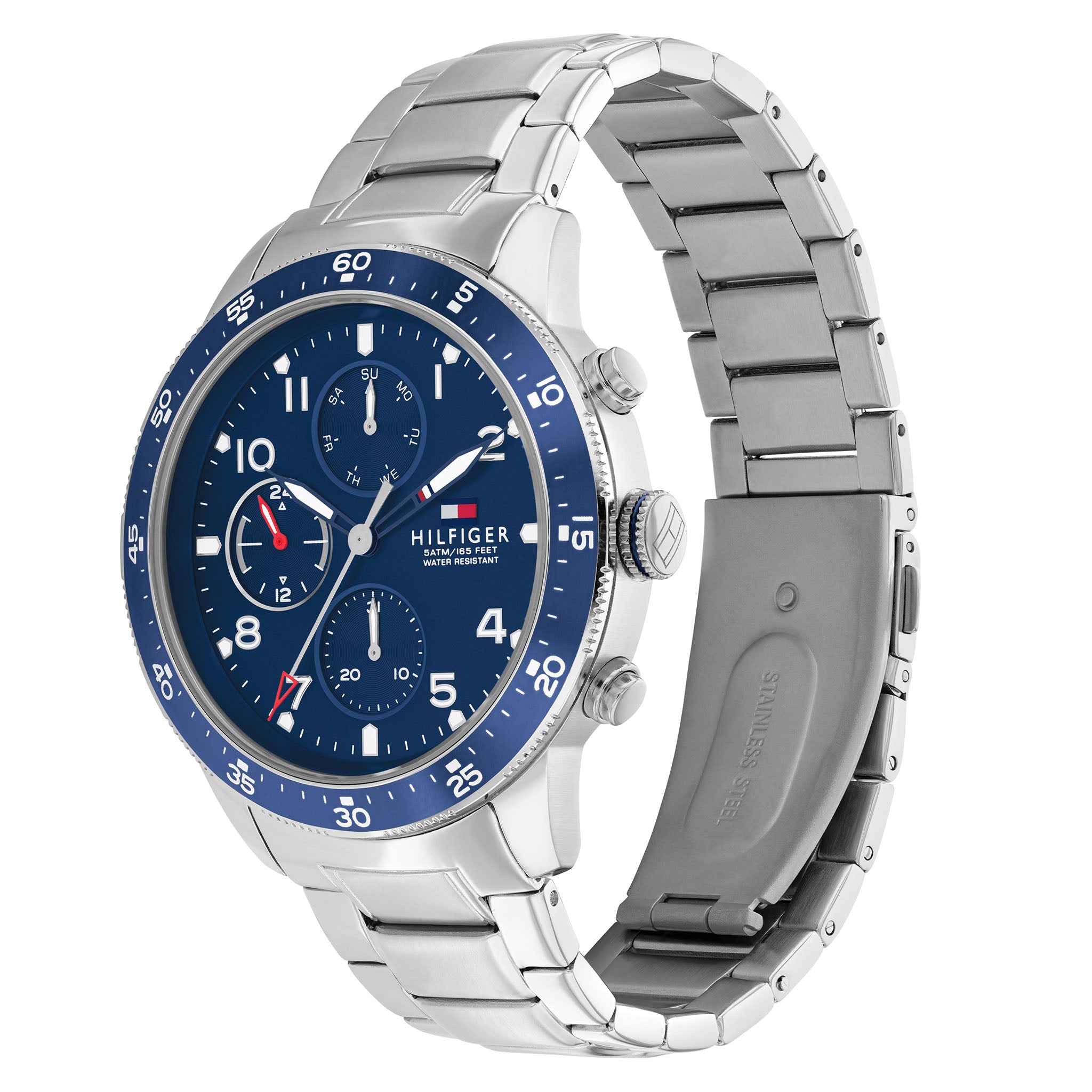 Tommy Hilfiger Silver Steel Blue Dial Men's Multi-function Watch - 1791949