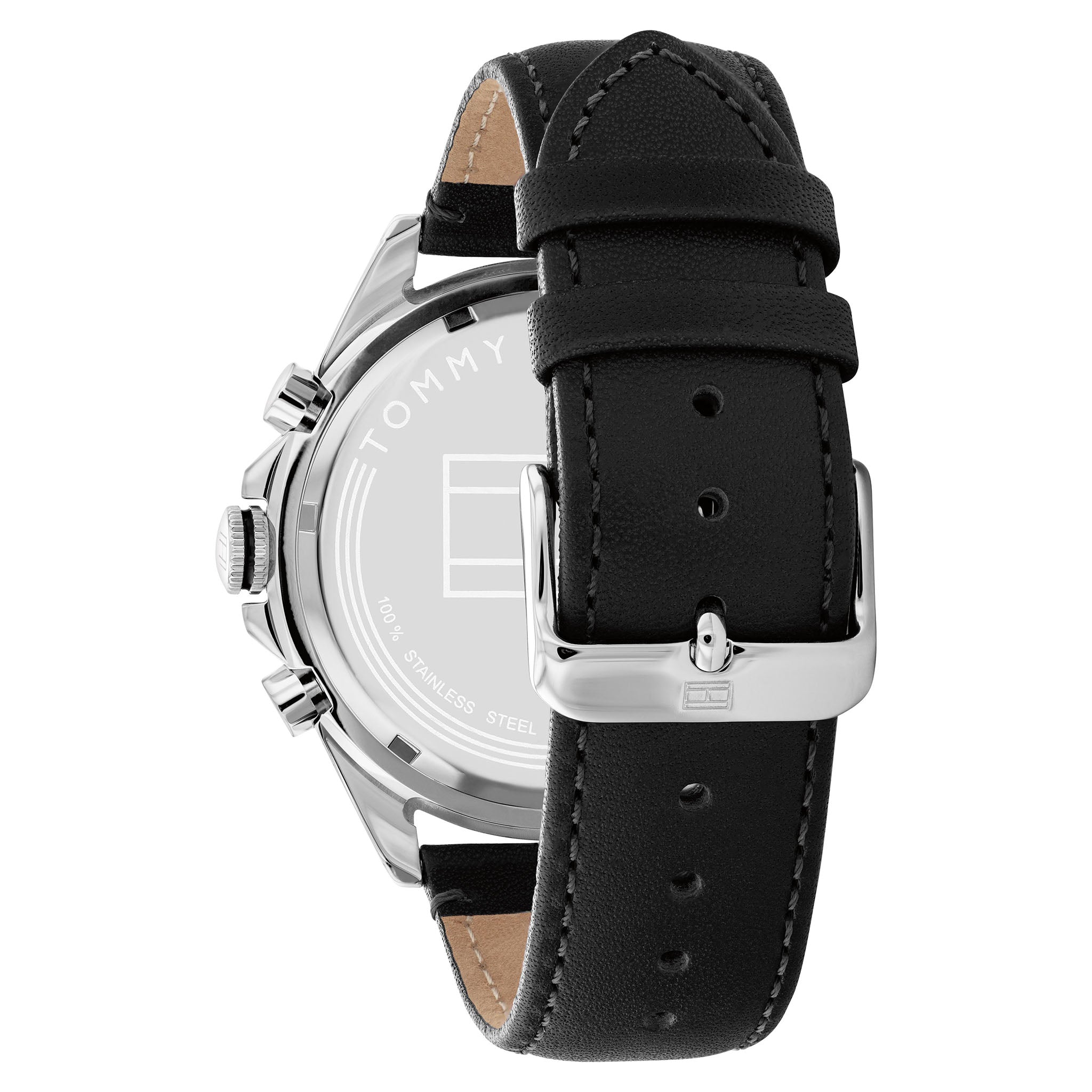 Tommy Hilfiger Black Leather Men's Multi-function Watch - 1791964