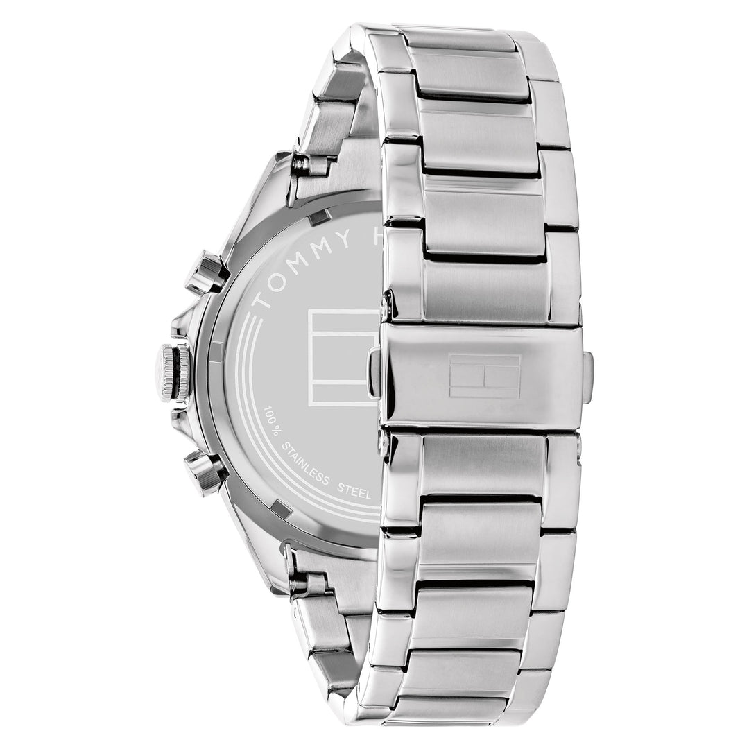 Tommy Hilfiger Silver Steel Black Dial Men's Multi-function Watch - 1791967