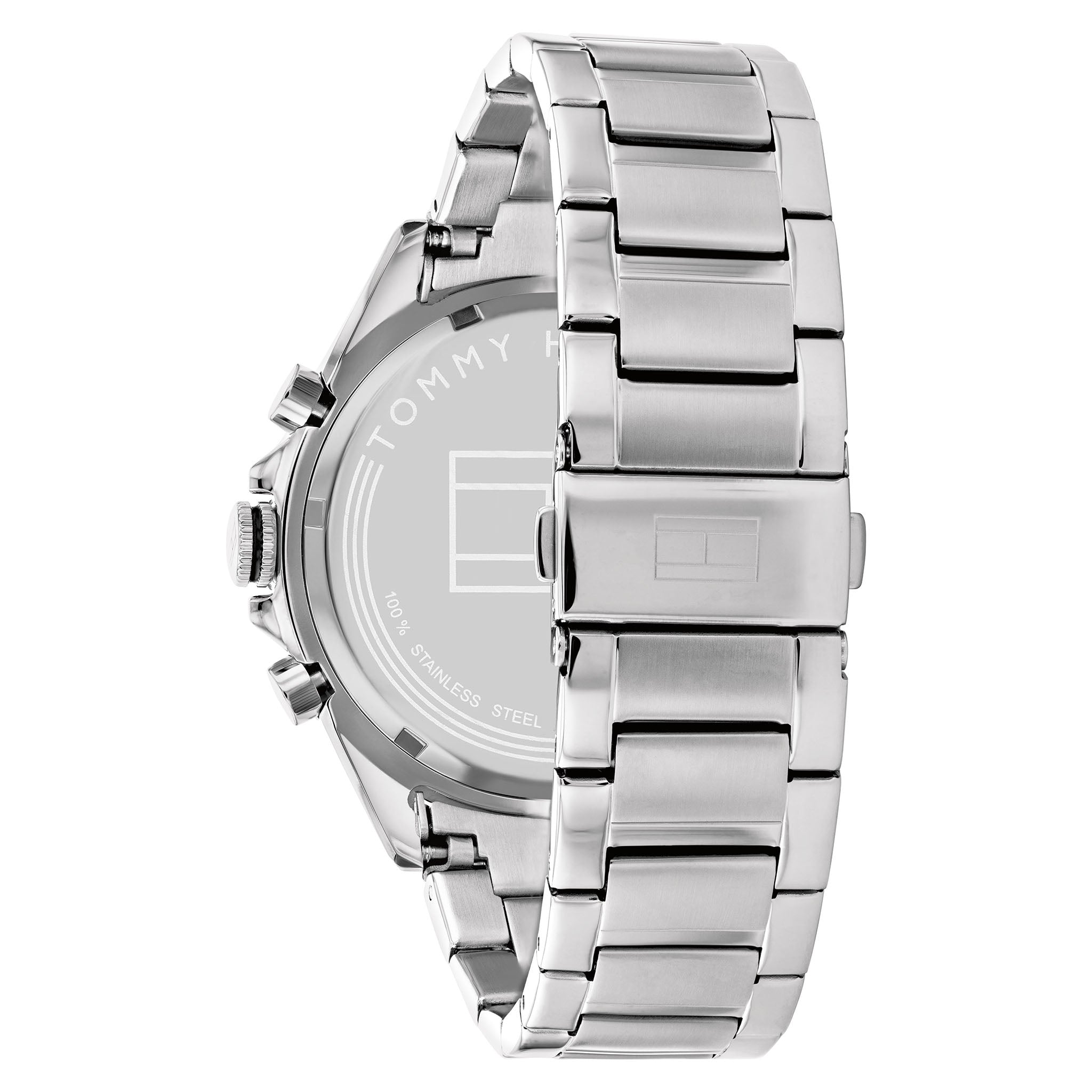 Tommy Hilfiger Silver Steel Black Dial Men's Multi-function Watch - 1791967