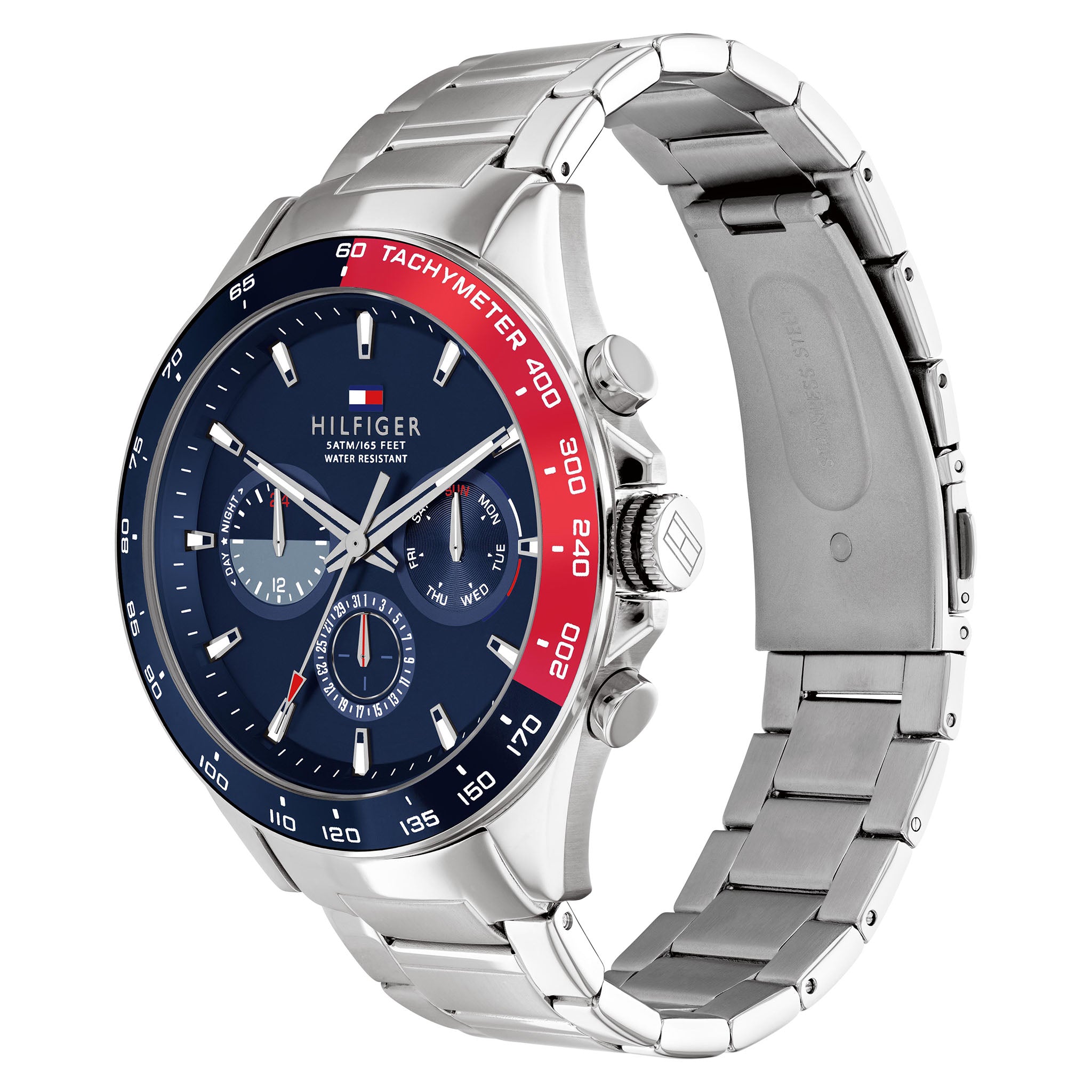 Tommy Hilfiger Silver Steel Blue Dial Men's Multi-function Watch - 1791968