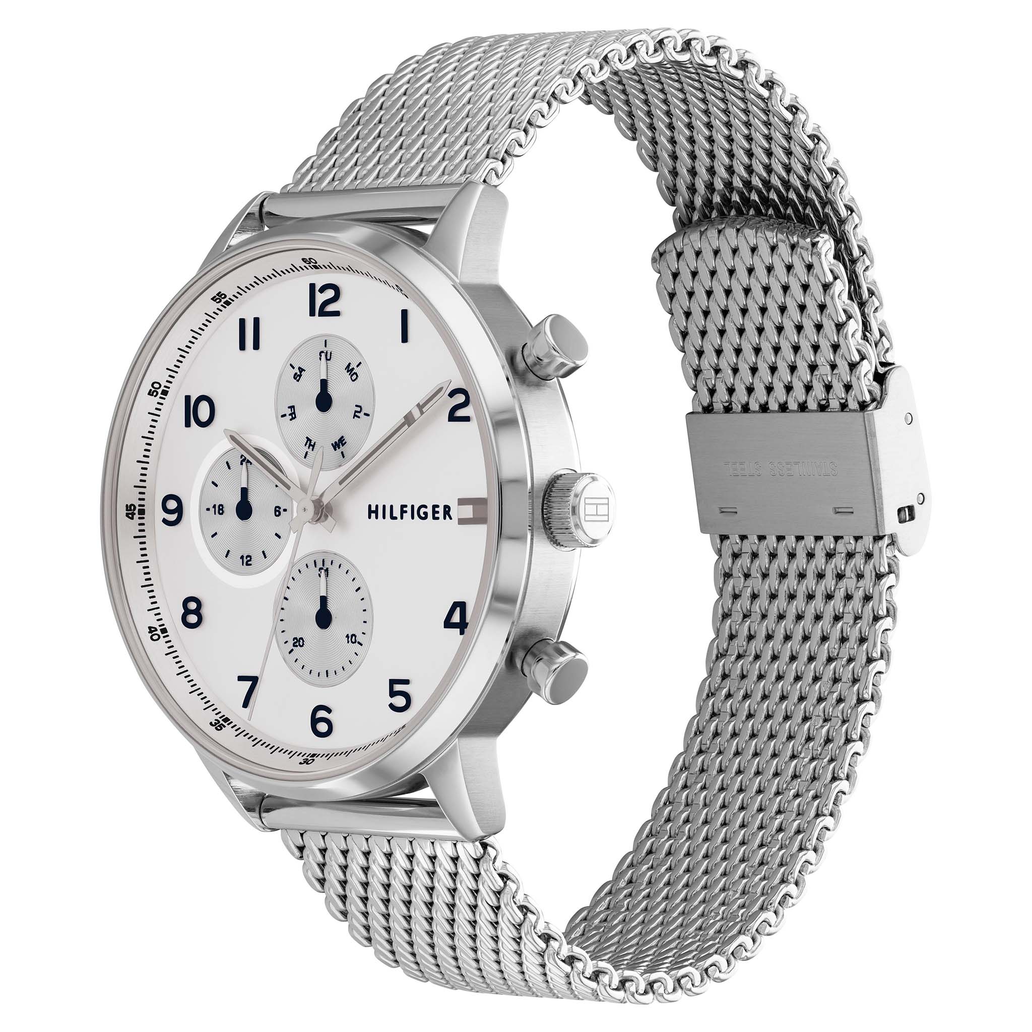 Tommy hilfiger men's stainless steel mesh strap on sale watch