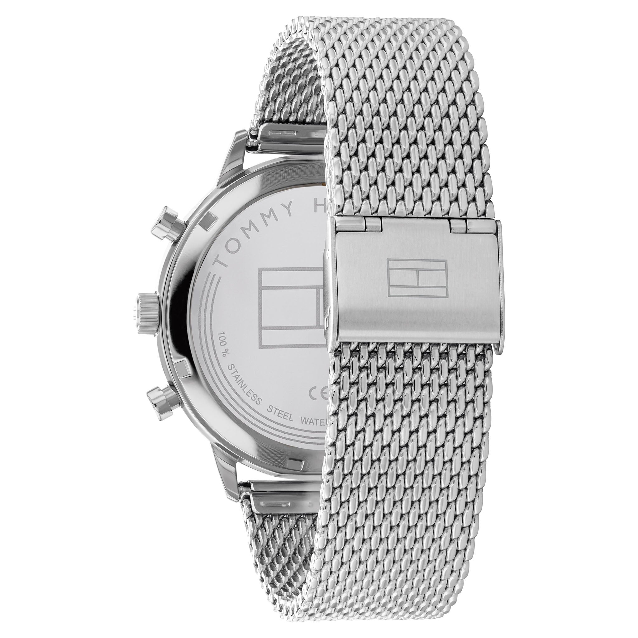 Tommy Hilfiger Silver Steel Mesh White Dial Men's Multi-function Watch - 1791988