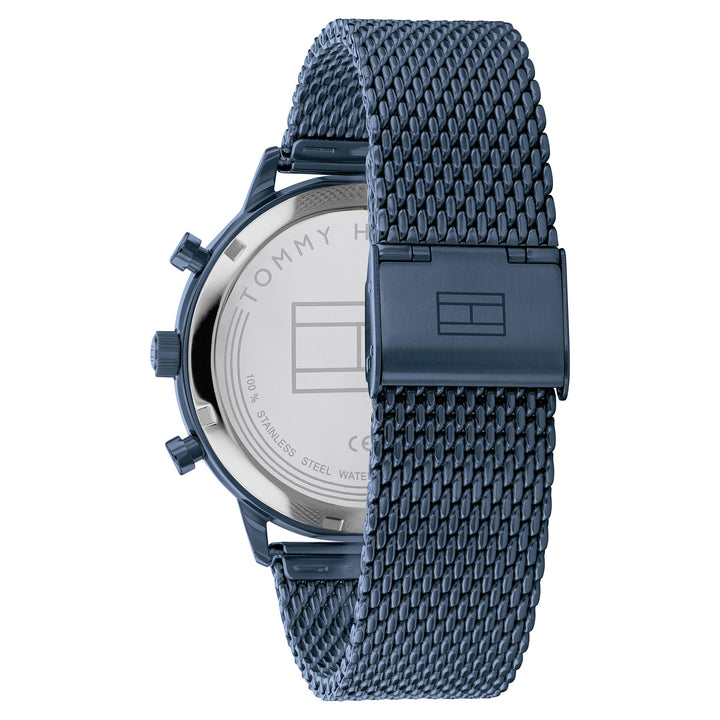 Tommy Hilfiger Blue Steel Mesh Navy Dial Men's Multi-function Watch - 1791990