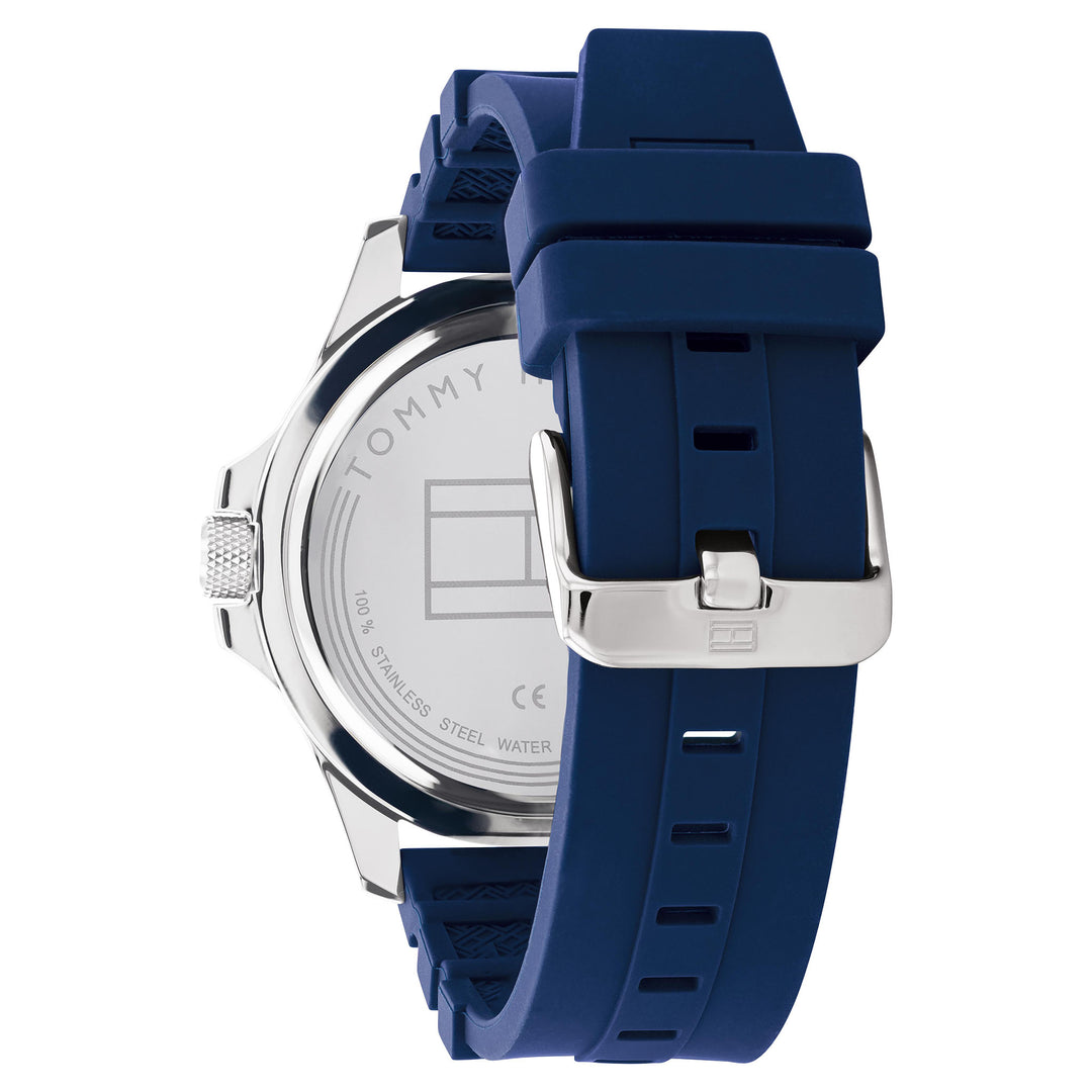 Tommy Hilfiger Silicone Band Blue Dial Men's Watch - 1791991