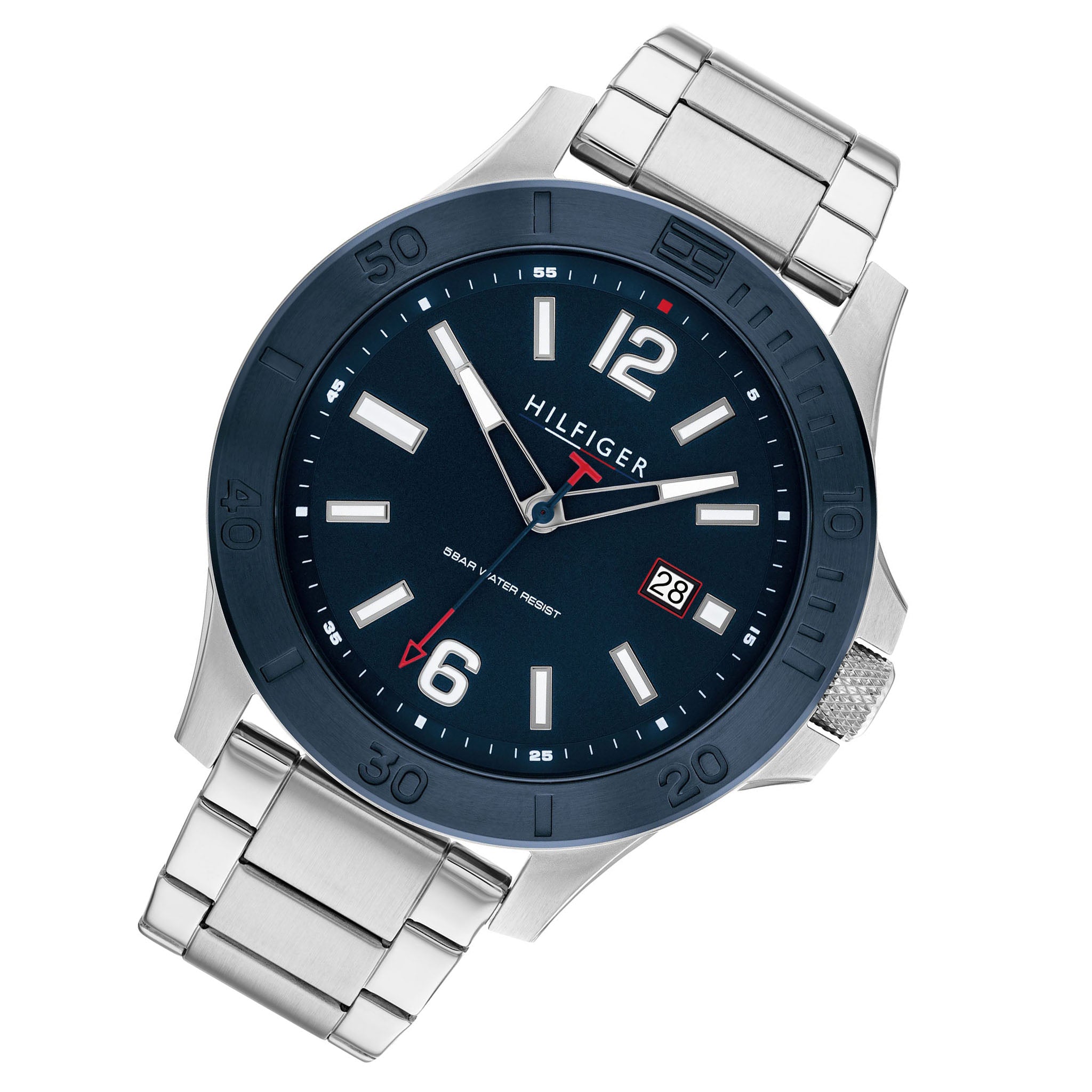 Tommy Hilfiger Silver Steel Blue Dial Men's Watch - 1791994