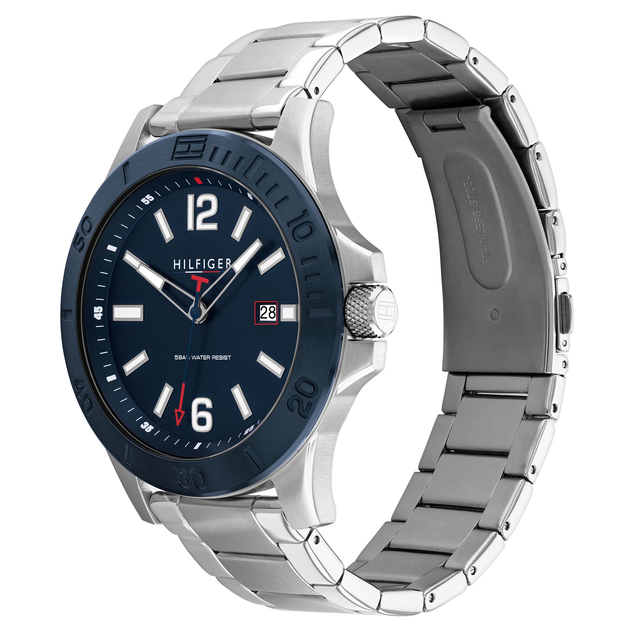 Tommy Hilfiger Silver Steel Blue Dial Men's Watch - 1791994