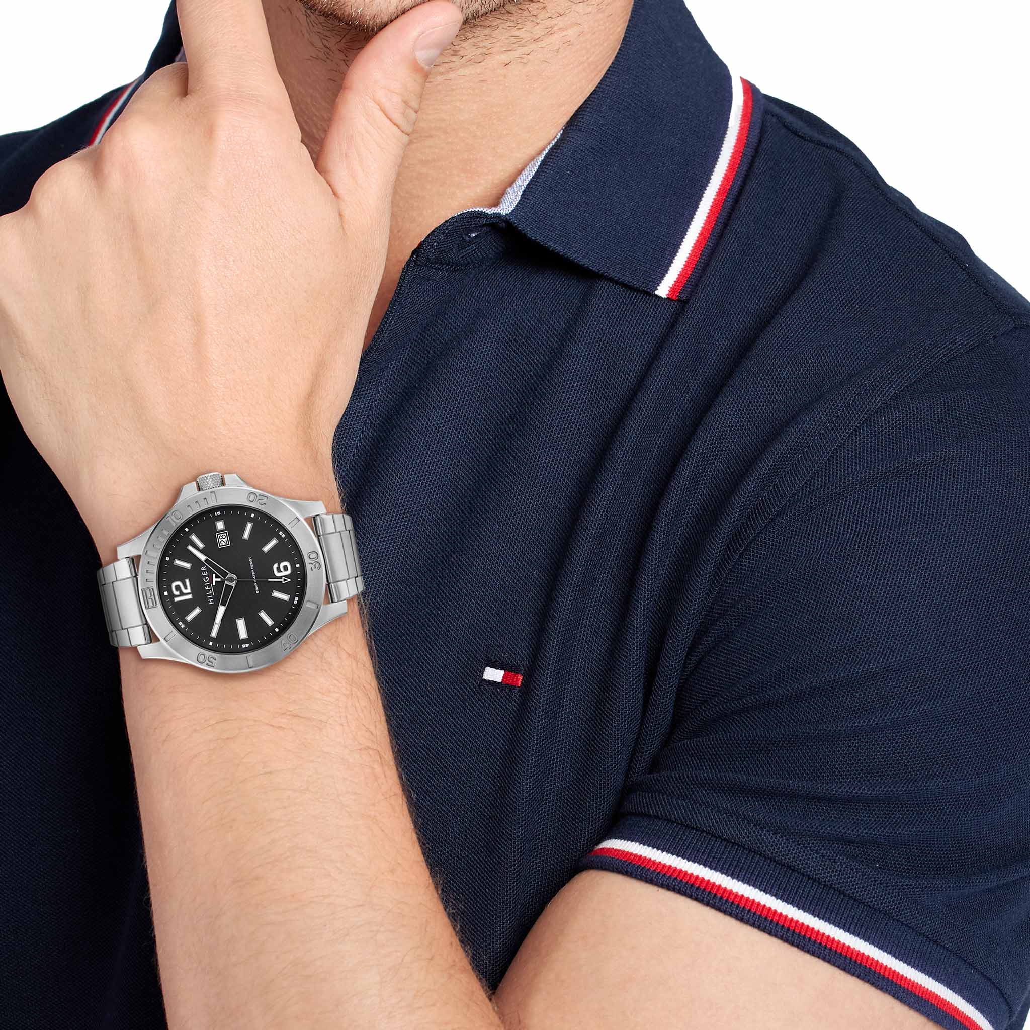 Tommy Hilfiger Stainless Steel Grey Dial Men's Watch - 1791995