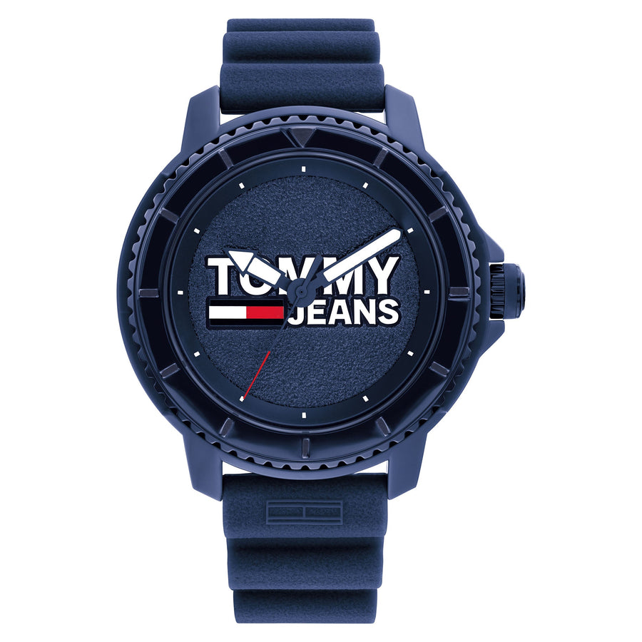 Tommy Hilfiger Silicone Band Blue Dial Men's Watch - 1792000