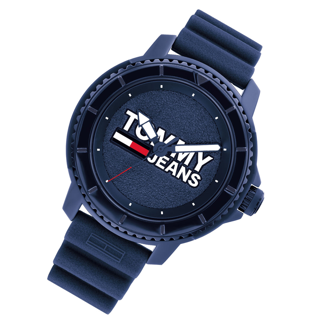 Tommy Hilfiger Silicone Band Blue Dial Men's Watch - 1792000