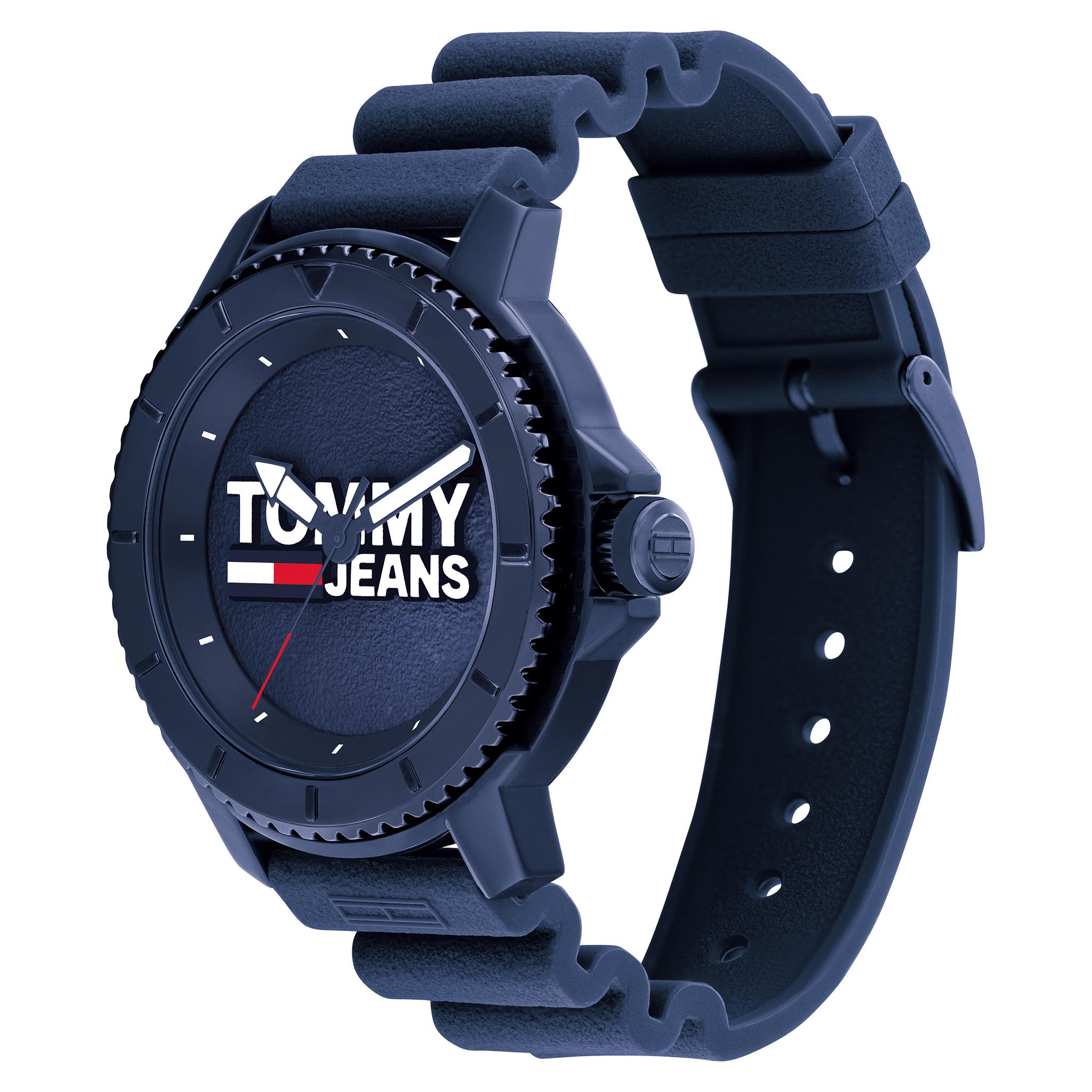 Tommy Hilfiger Silicone Band Blue Dial Men's Watch - 1792000