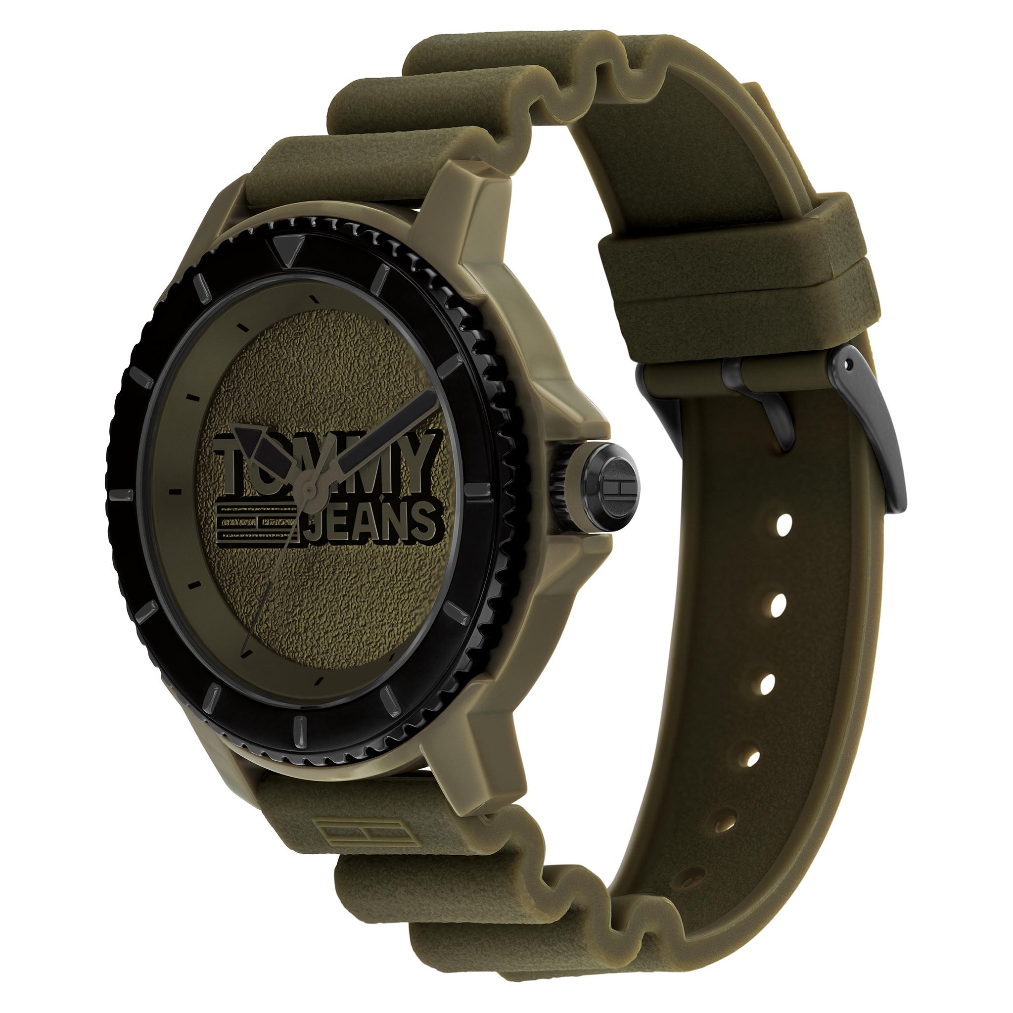 Tommy Hilfiger Silicone Band Green Dial Men's Watch - 1792002
