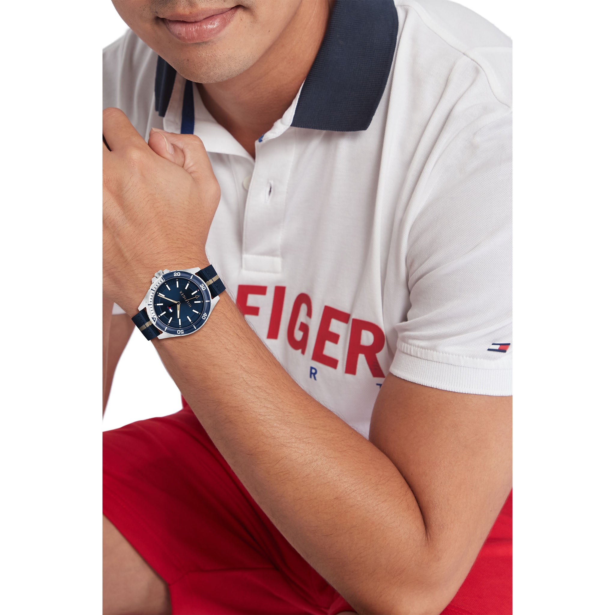 Tommy Hilfiger Blue Fabric Band Men's Watch - 1792011