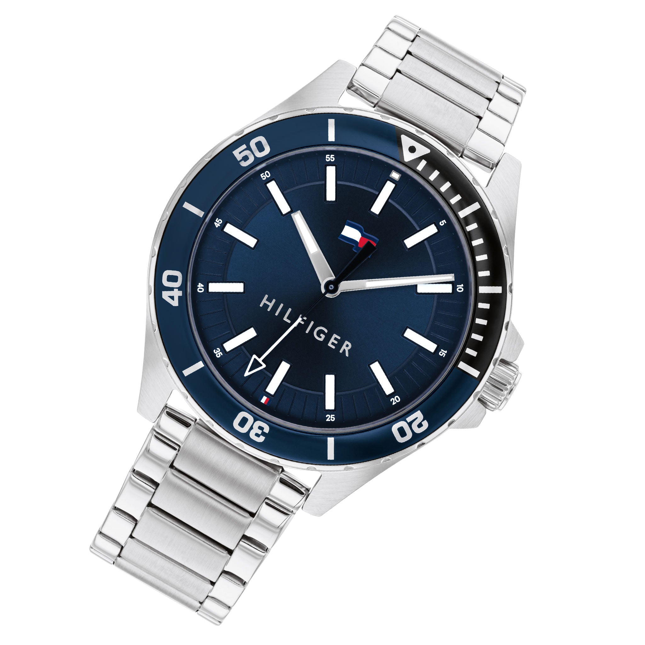 Tommy Hilfiger Silver Steel Navy Dial Men's Watch - 1792012