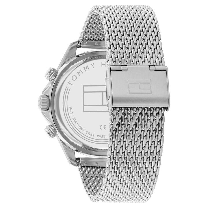 Tommy Hilfiger Silver Steel Mesh Blue Dial Men's Multi-function Watch - 1792018