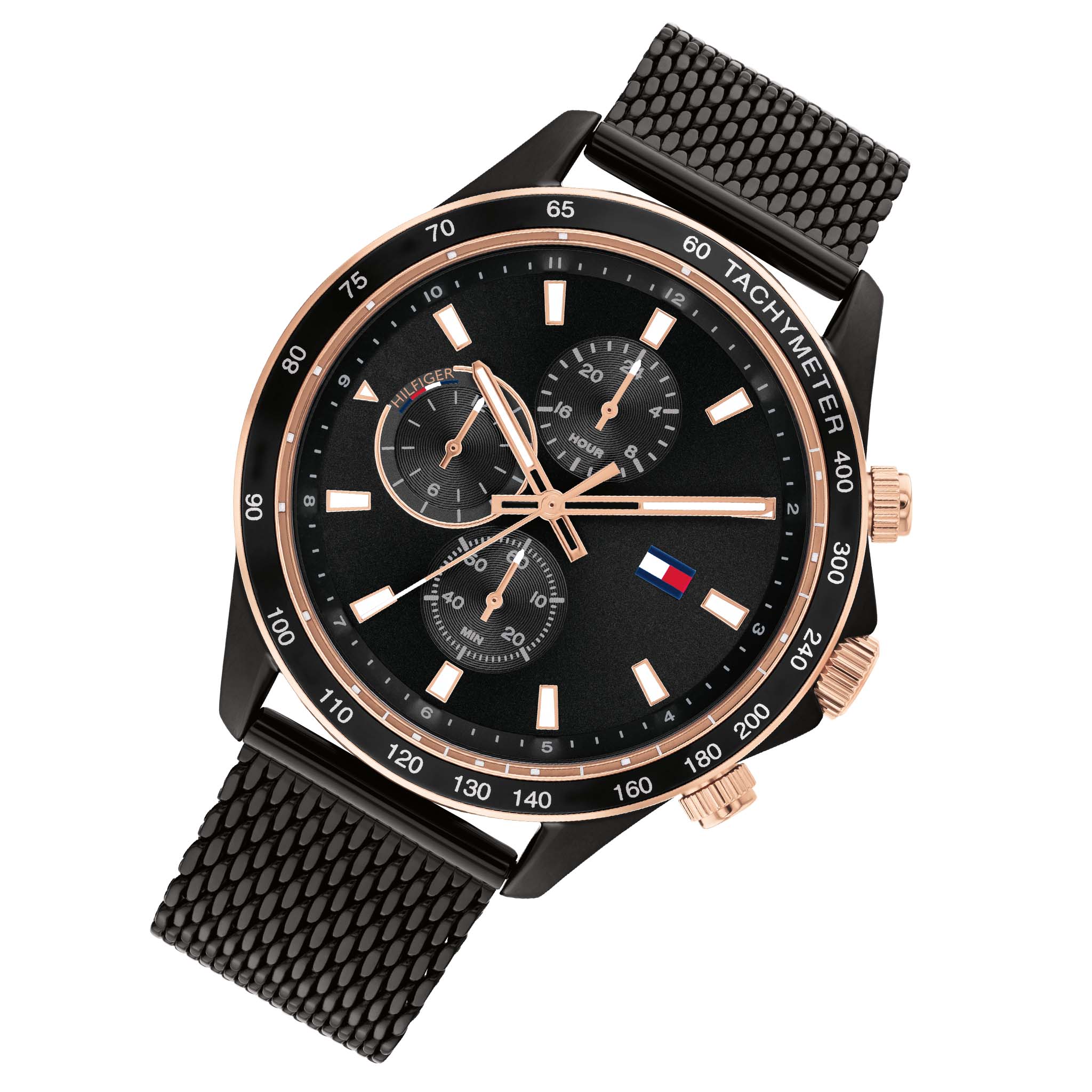 Tommy Hilfiger Black Mesh Multi-function Men's Watch - 1792020