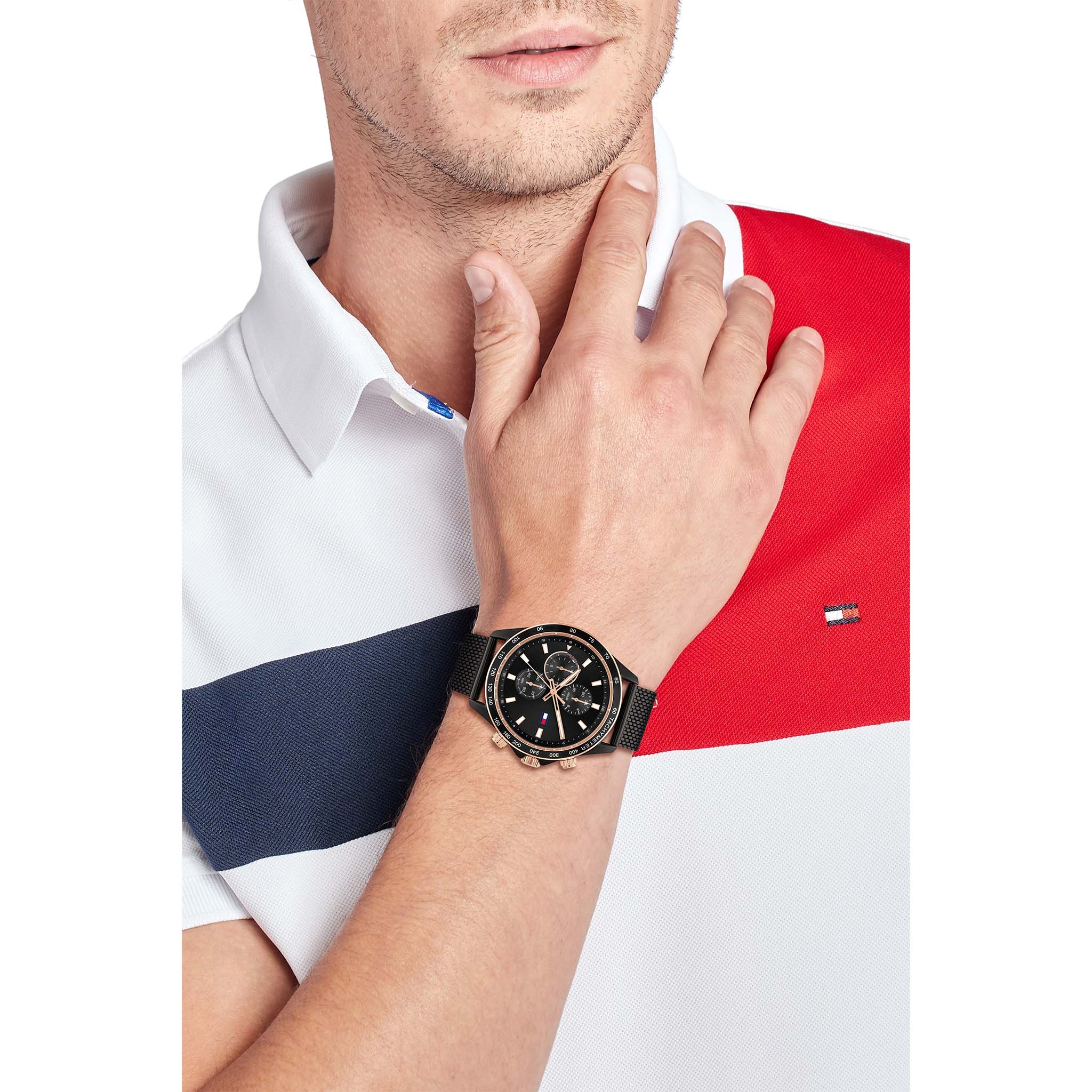 Tommy Hilfiger Black Mesh Multi-function Men's Watch - 1792020