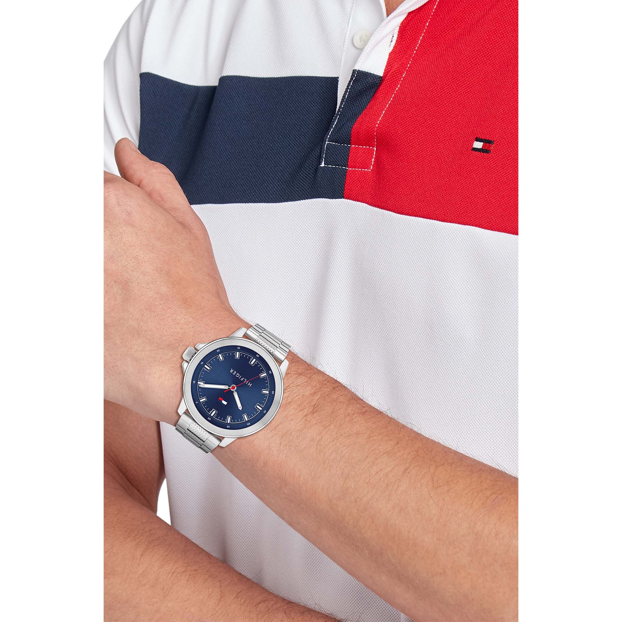 Tommy Hilfiger Stainless Steel Navy Dial Men's Watch - 1792024