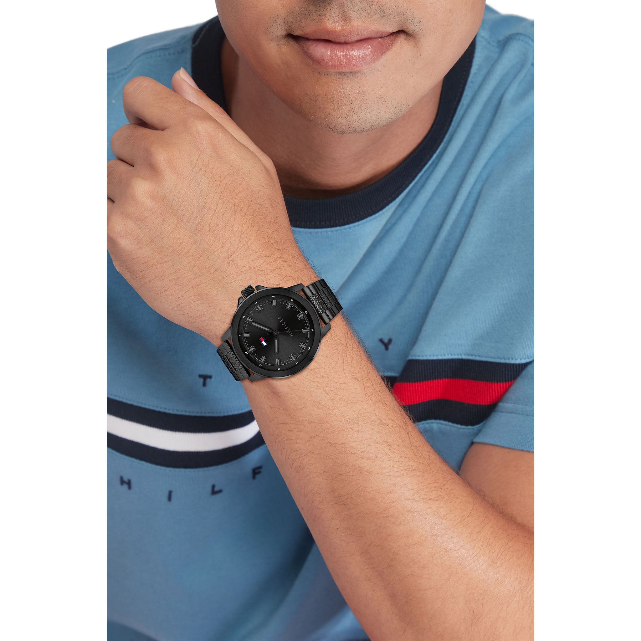 Tommy Hilfiger Black Steel Men's Watch - 1792026